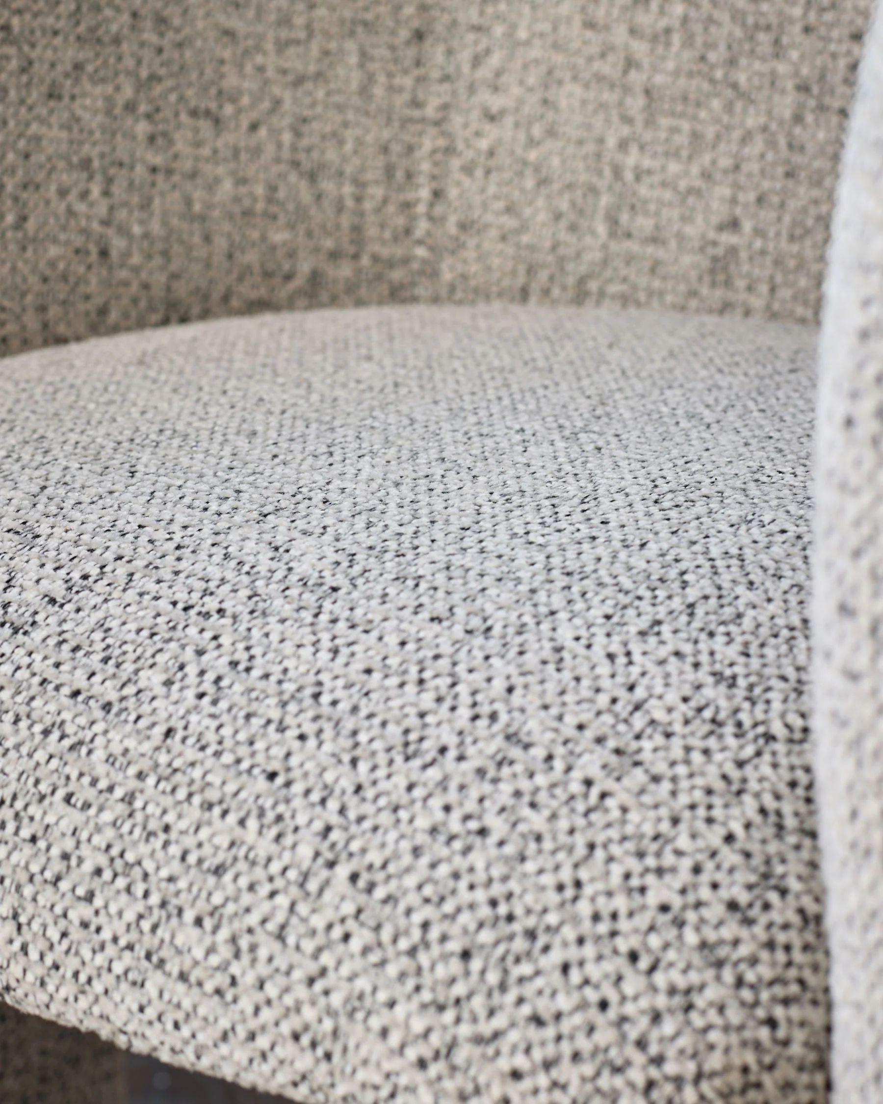 Leighton grey chenille black steel cantilever dining chair - Image 7
