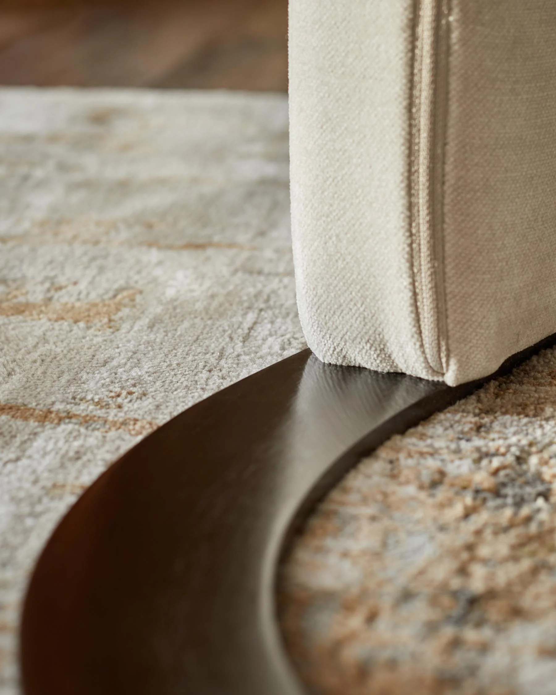 Leighton natural grey chenille dining chair - Image 4