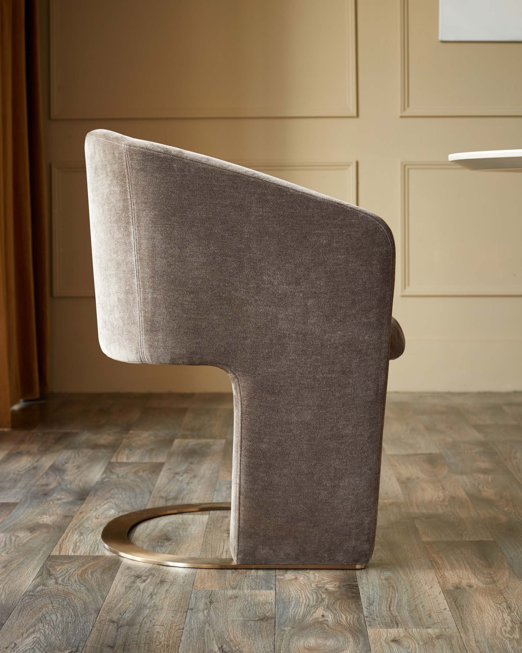 Leighton mocha chenille dining chair - Image 6