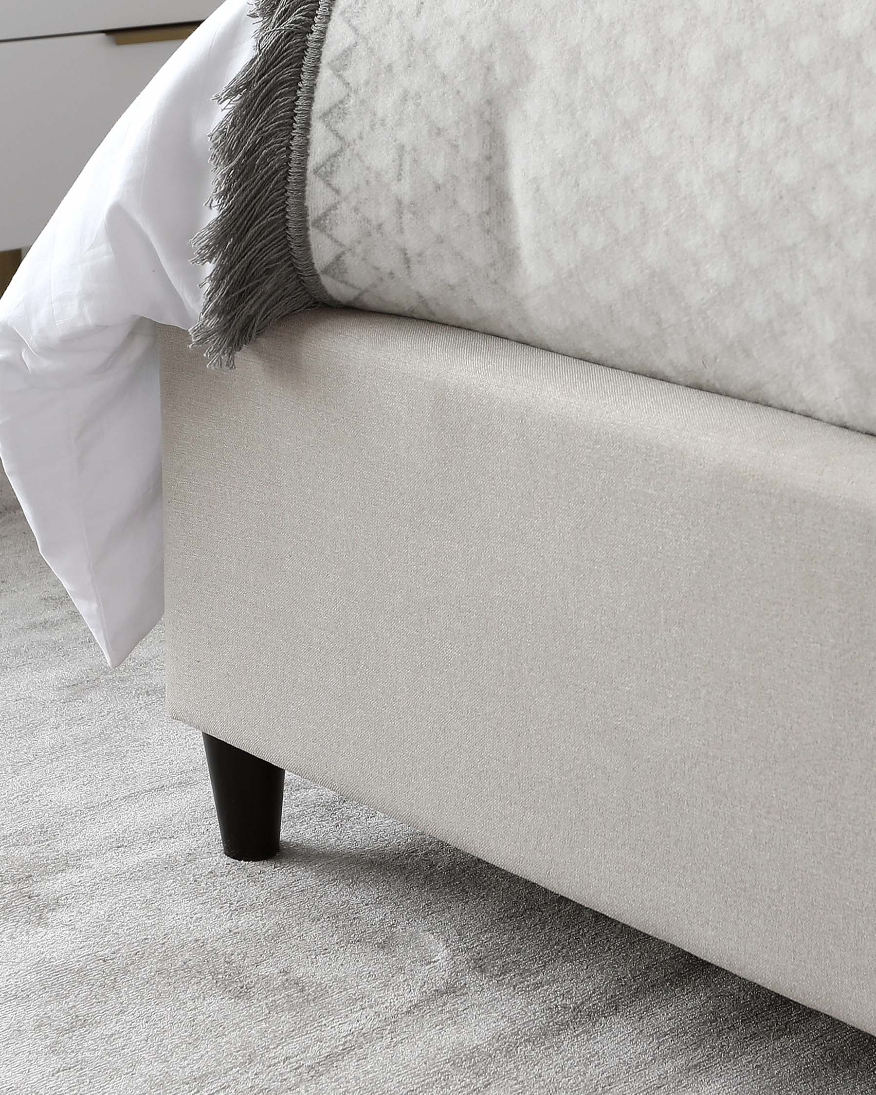 Lenora Cream Fabric King Size Ottoman Storage Bed - Image 5