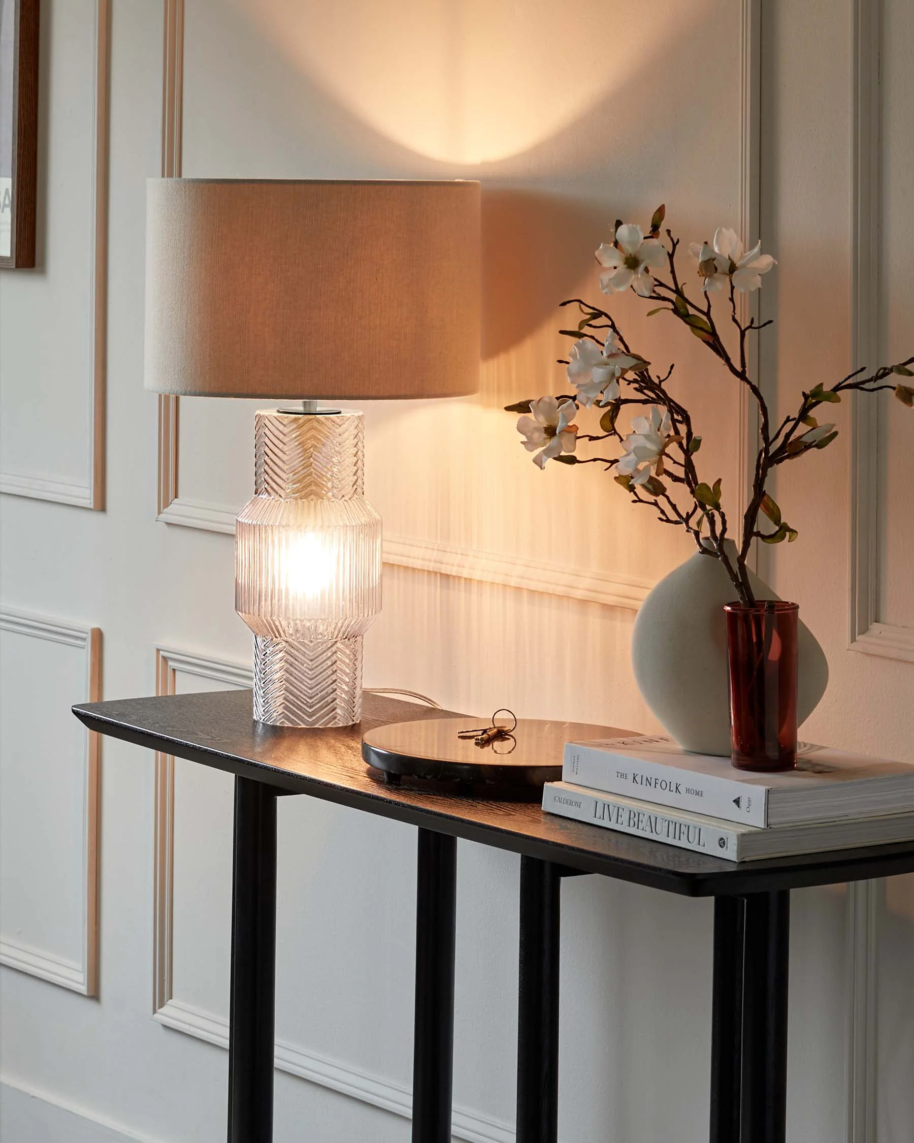 Leo Clear Glass Dual-Lit Table Lamp - Image 4
