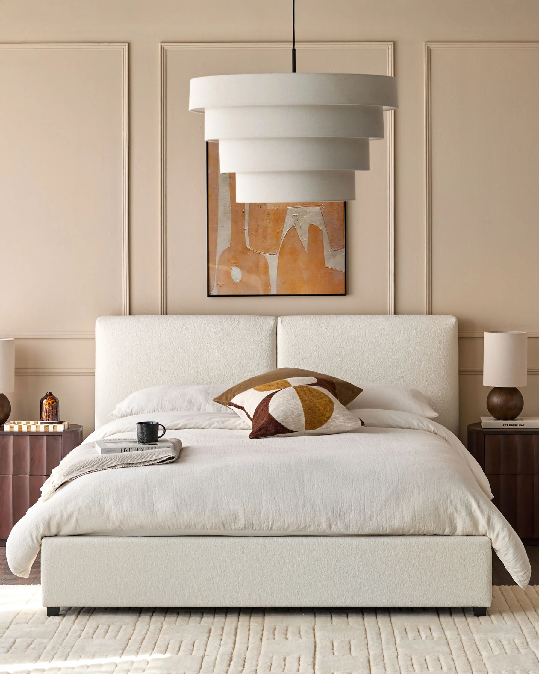 Leona Ivory Boucle King Size Ottoman Storage Bed - Image 2