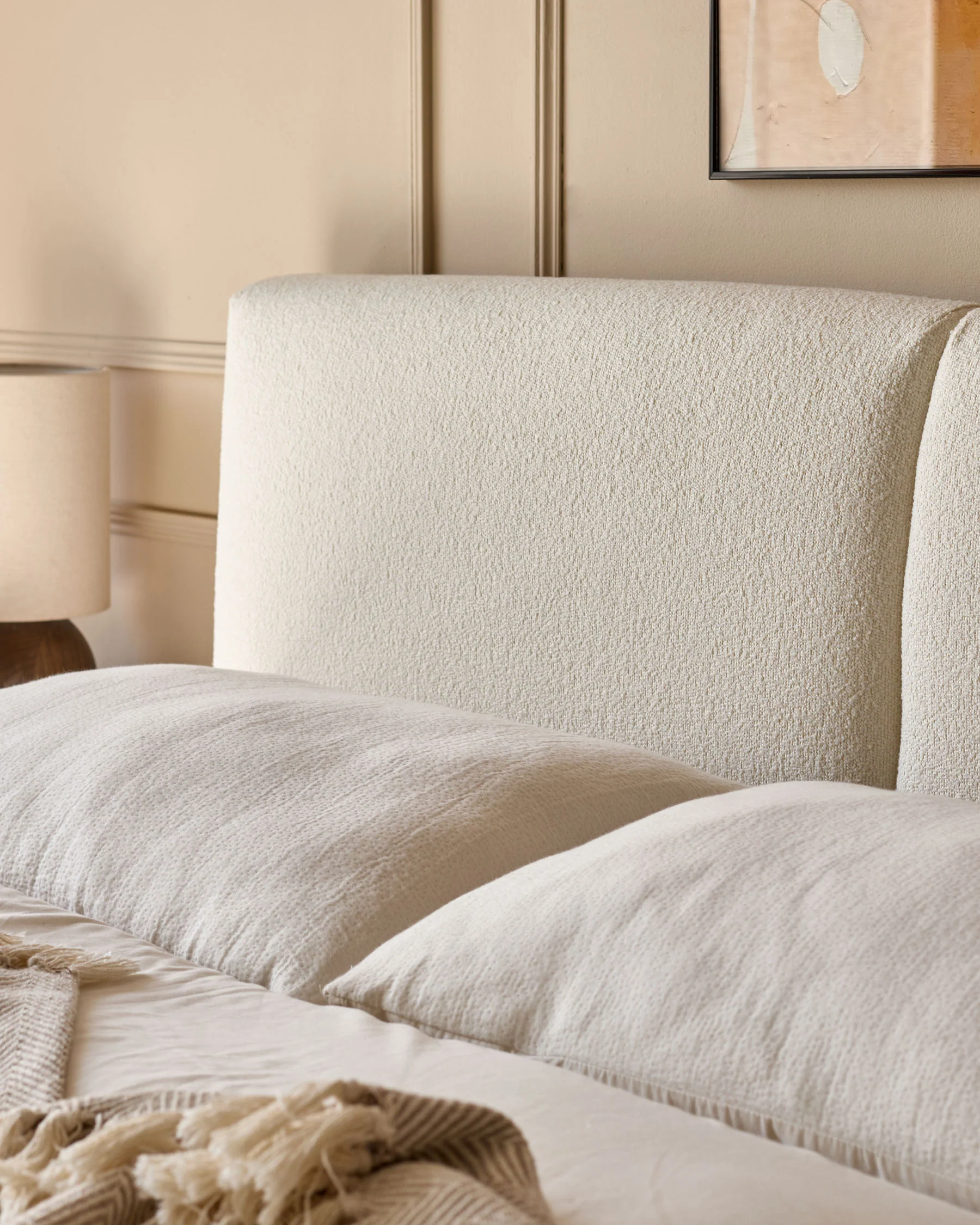 Leona Ivory Boucle King Size Ottoman Storage Bed - Image 4
