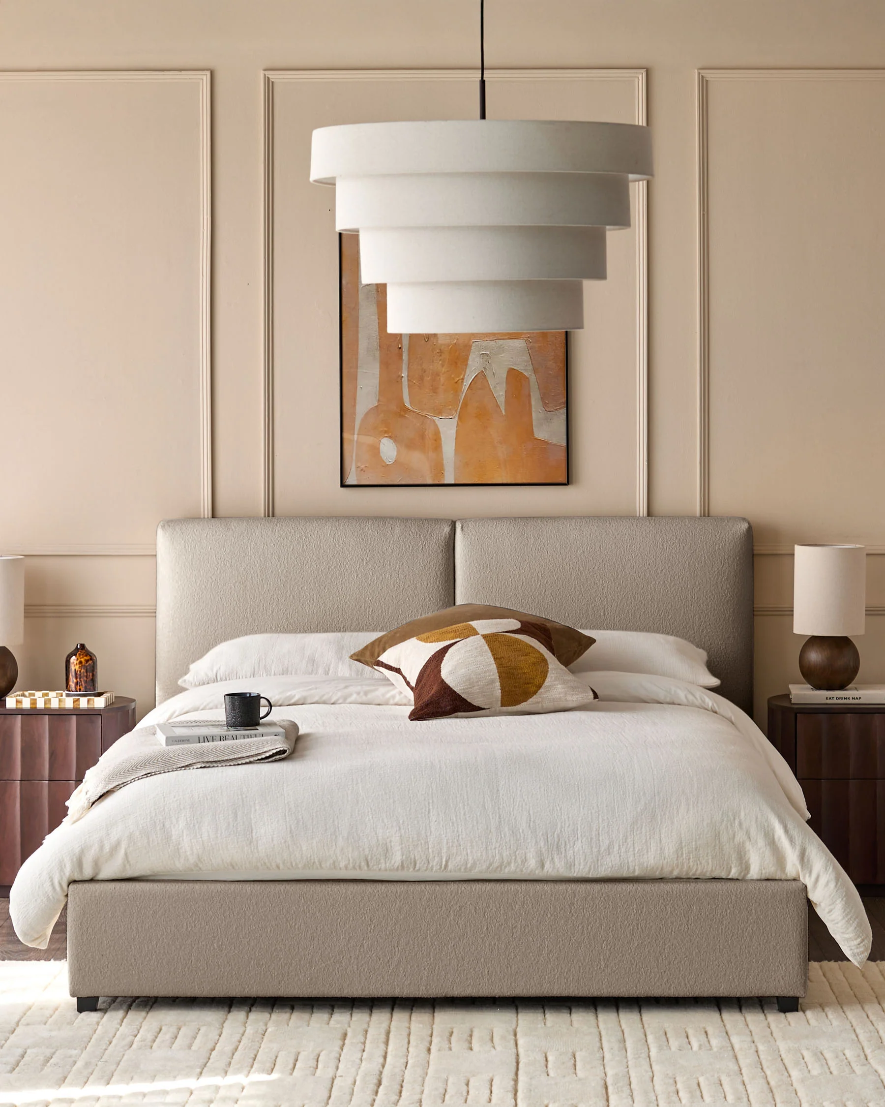 Leona Natural Soft Boucle Double Ottoman Ottoman Storage Bed