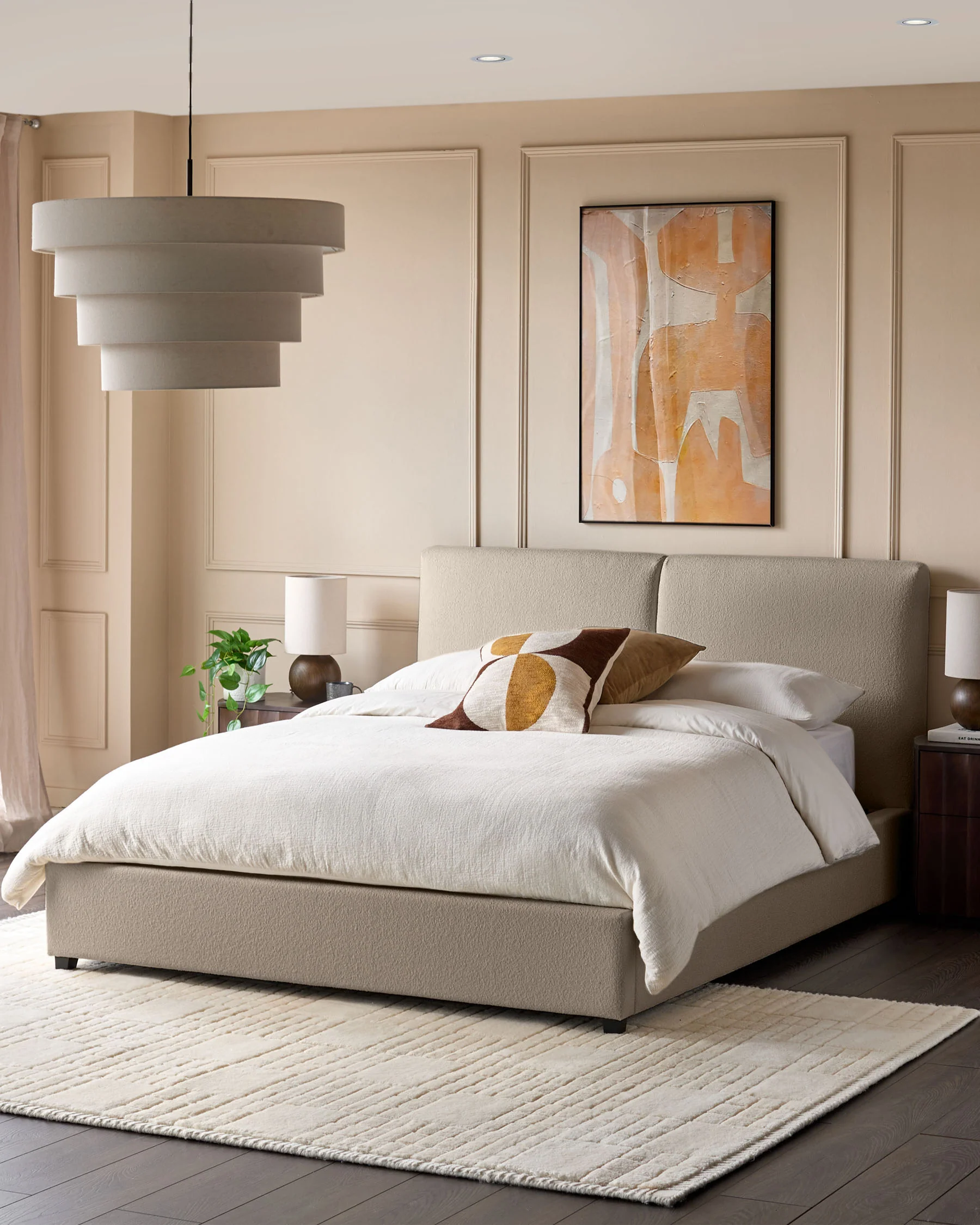 Leona Natural Soft Boucle Double Ottoman Ottoman Storage Bed - Image 2