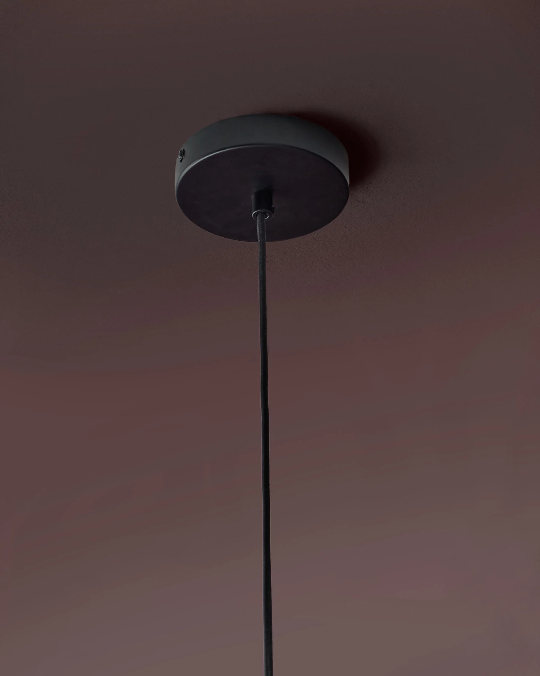 Leonie natural and mocha linen large round pendant - Image 8