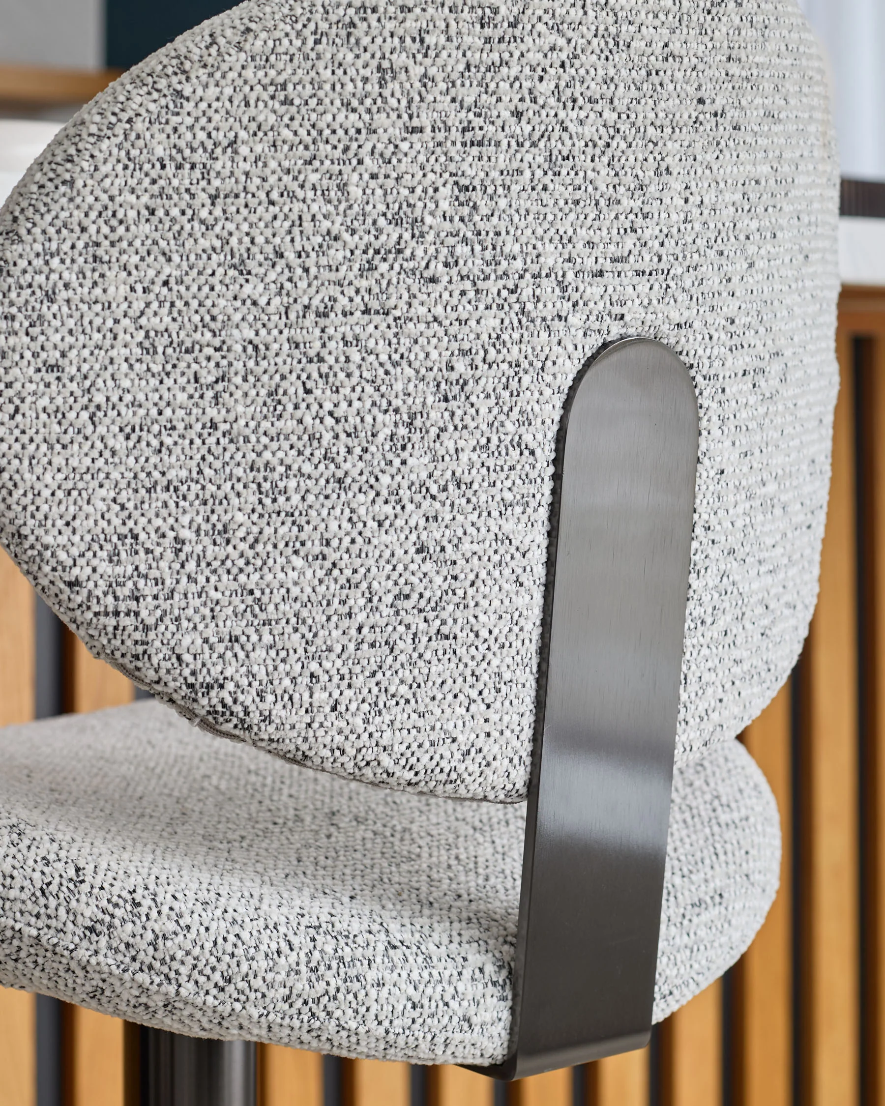 Lilah grey fabric gas lift bar stool - Image 10