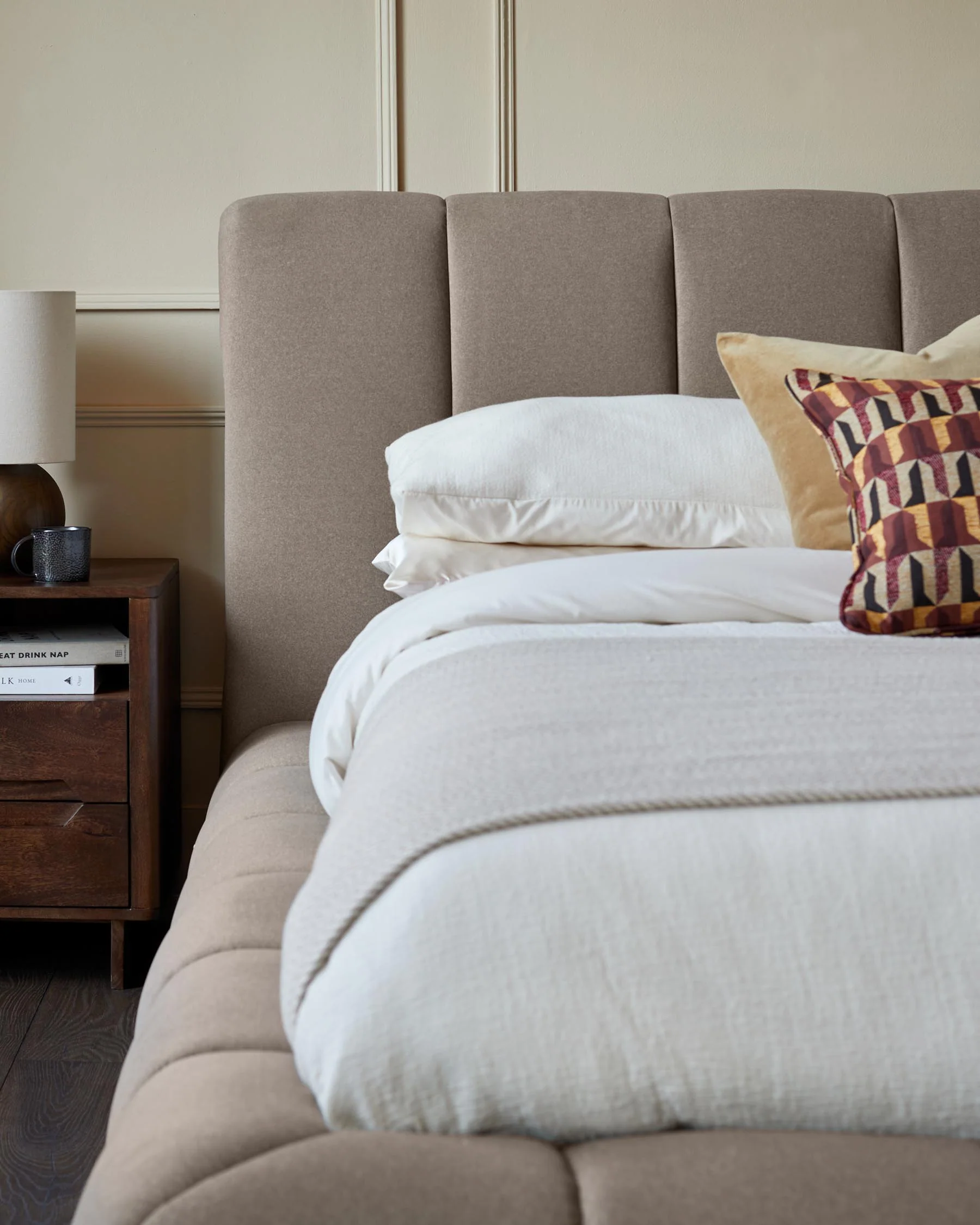 Lillian mocha fabric super king ottoman storage bed - Image 7