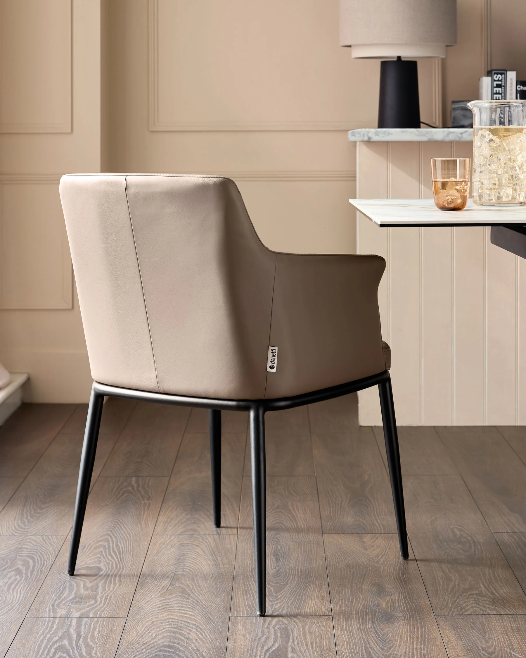 Logan mocha leather dining chair - Image 3