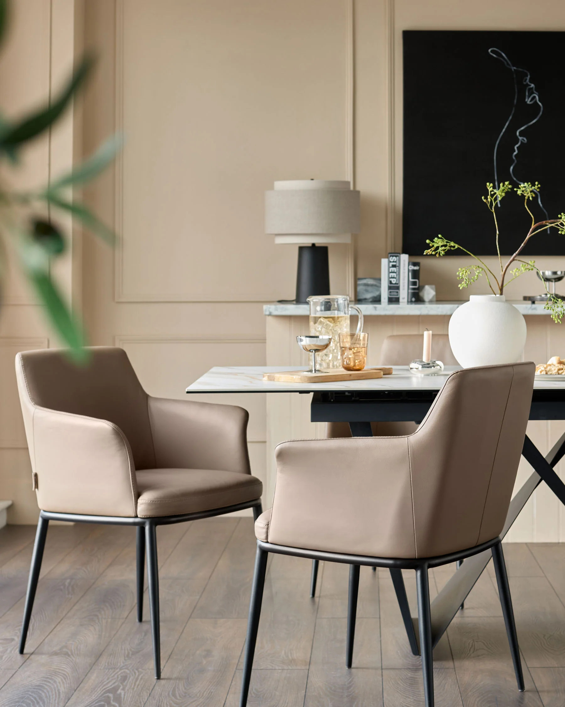 Logan mocha leather dining chair - Image 4