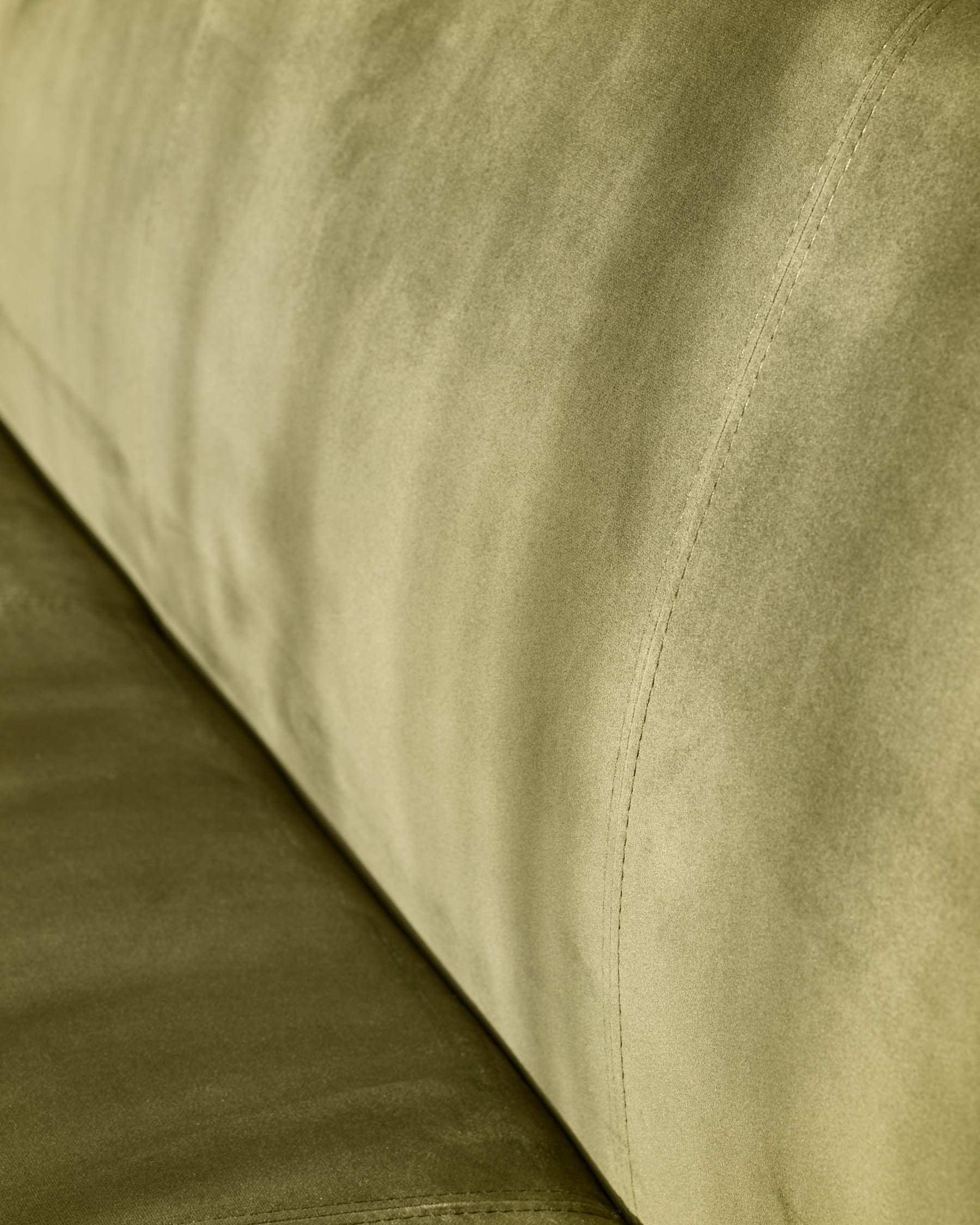 Loop olive green velvet stainless steel 3 seater dining bench with backrest - Image 7