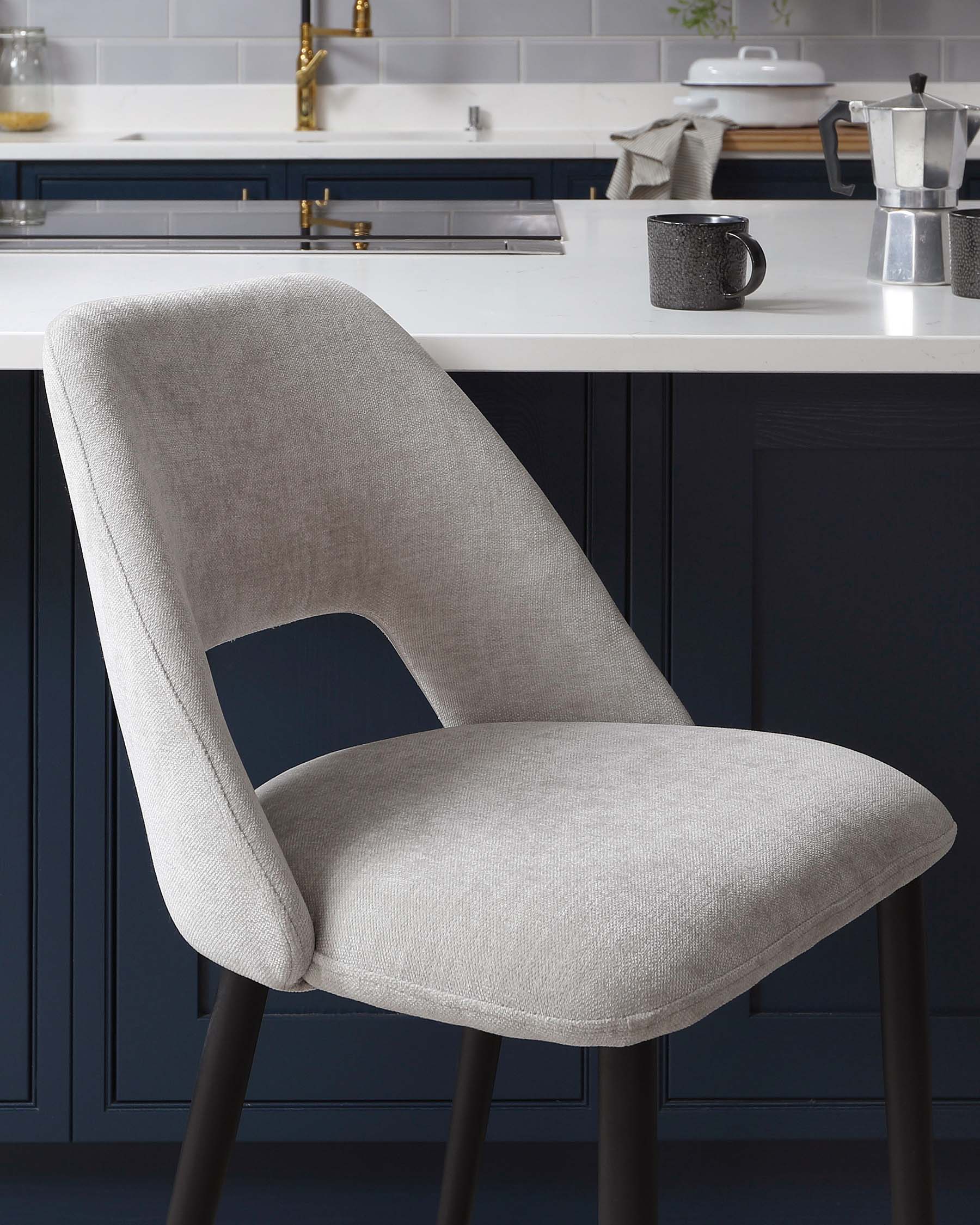 Lottie Mid Grey Fabric Bar Stool - Image 5