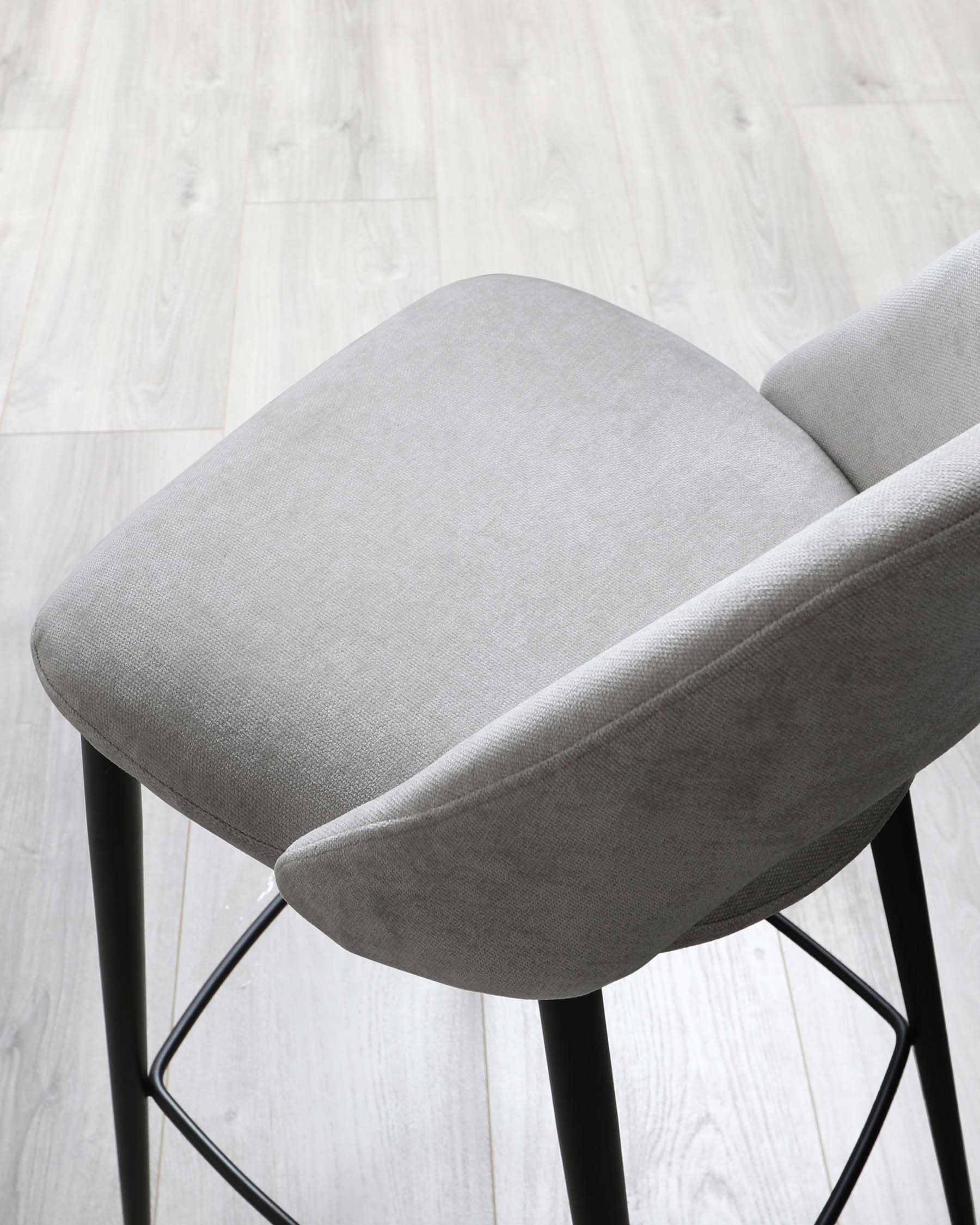 Lottie Mid Grey Fabric Bar Stool - Image 6