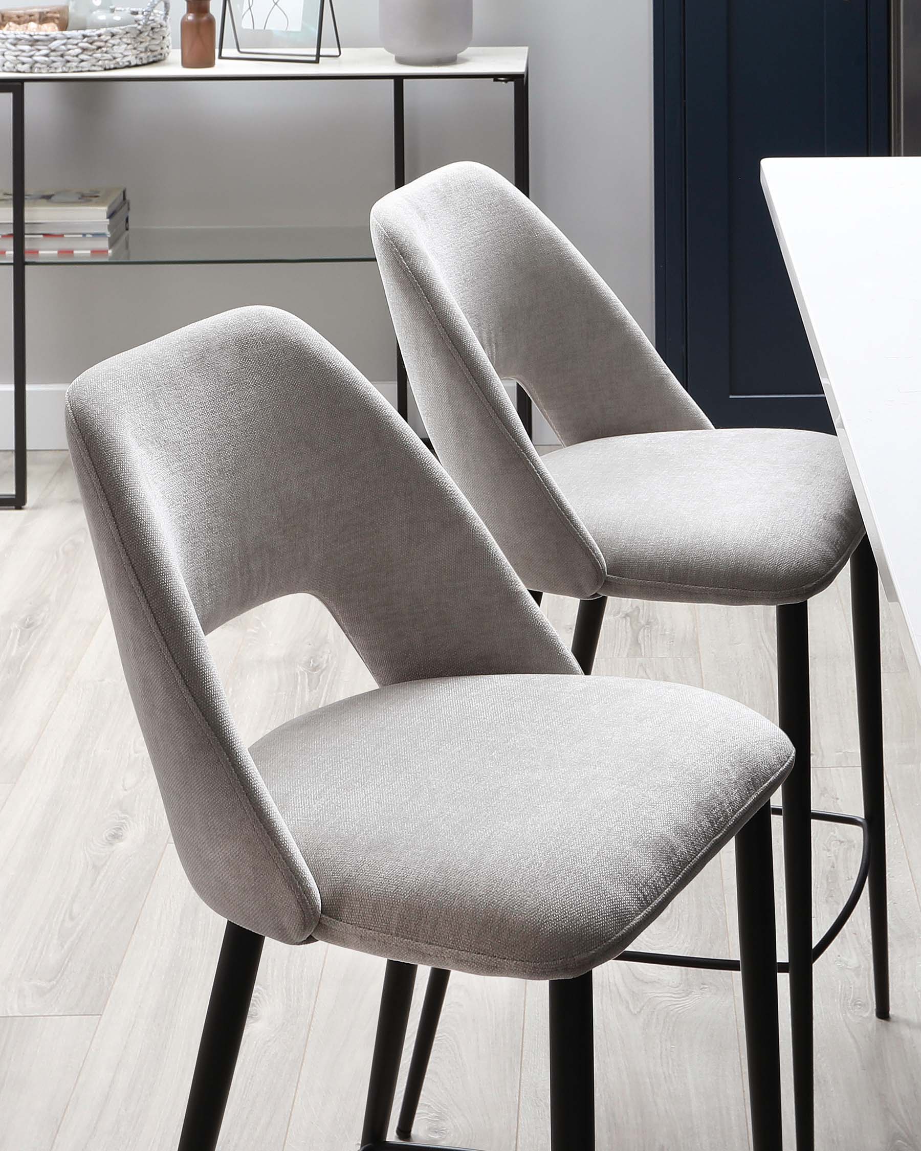Lottie Mid Grey Fabric Bar Stool - Image 7