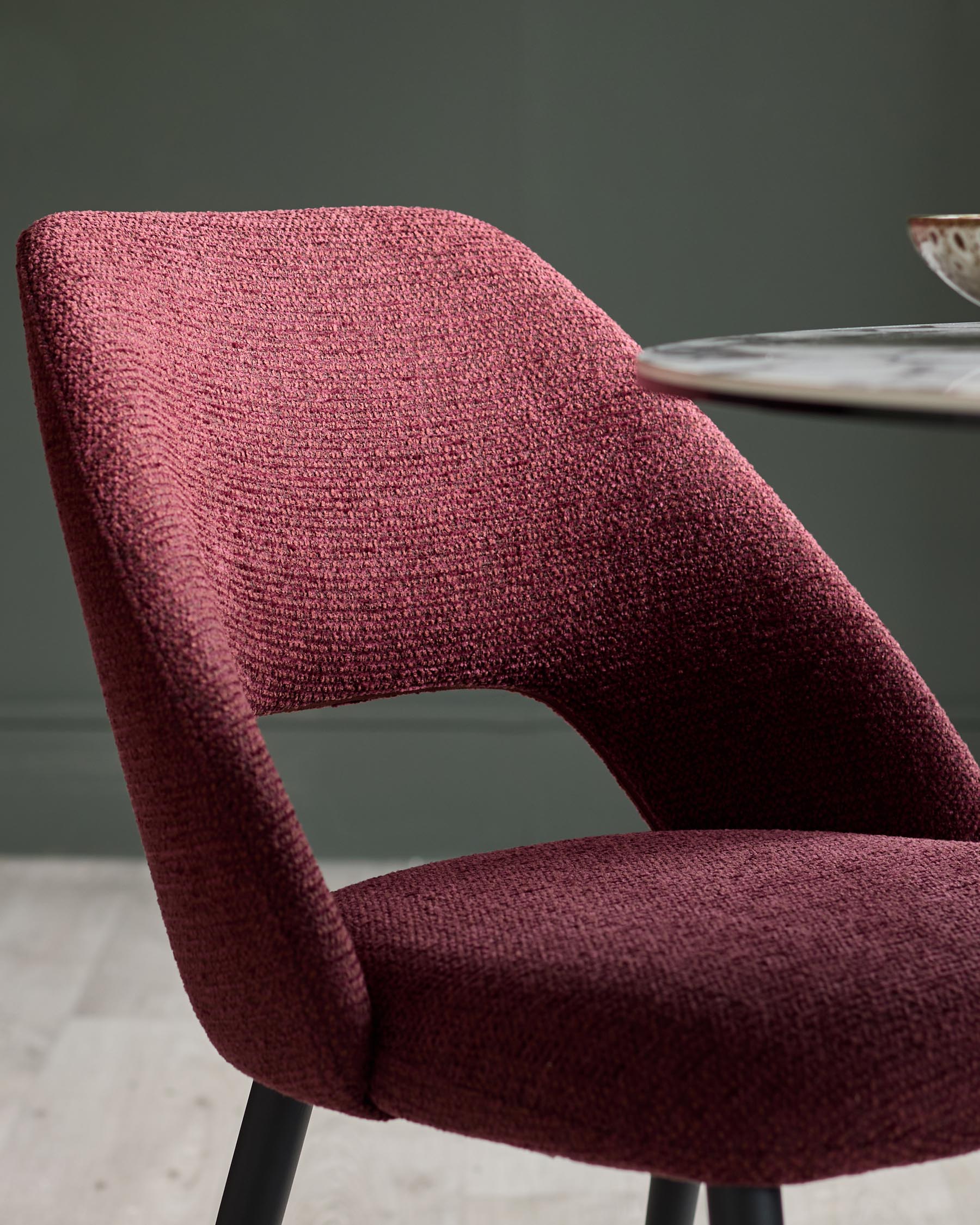 Lottie berry red fabric chenille chair - Image 7