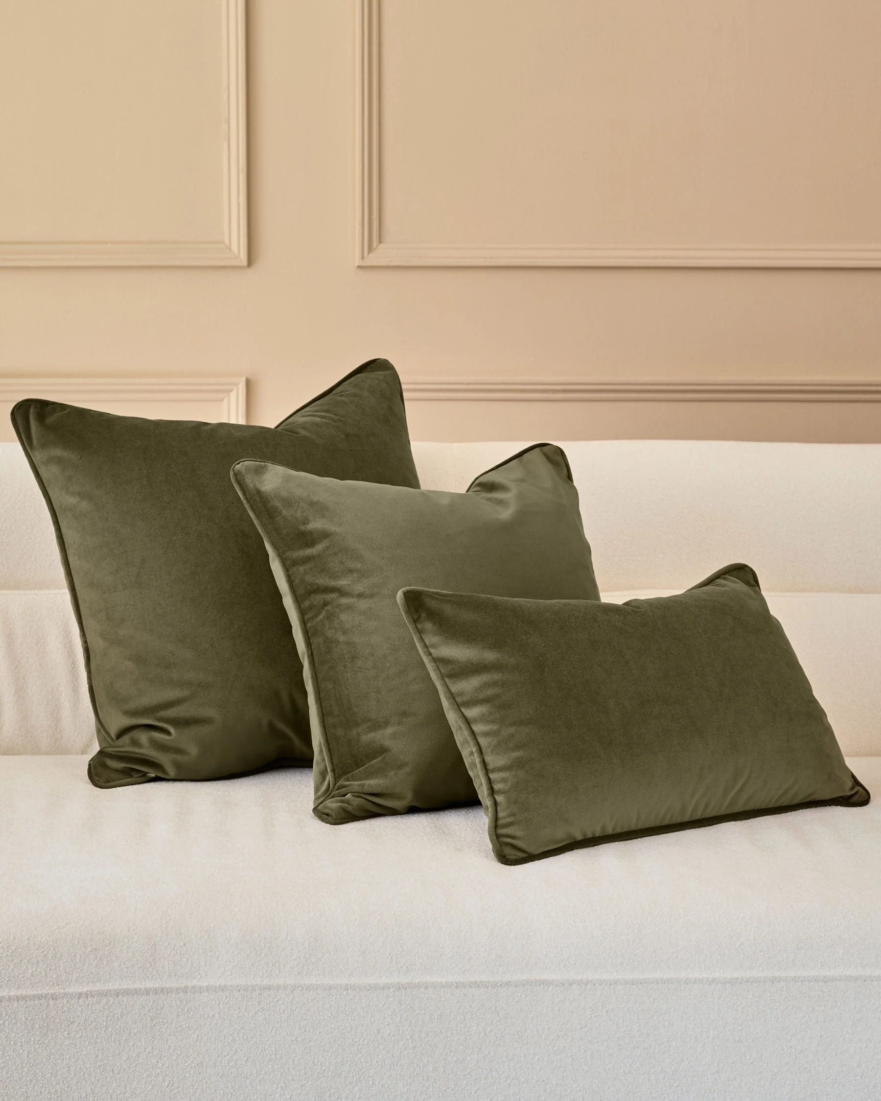 Luca olive green large cushion - Image 3