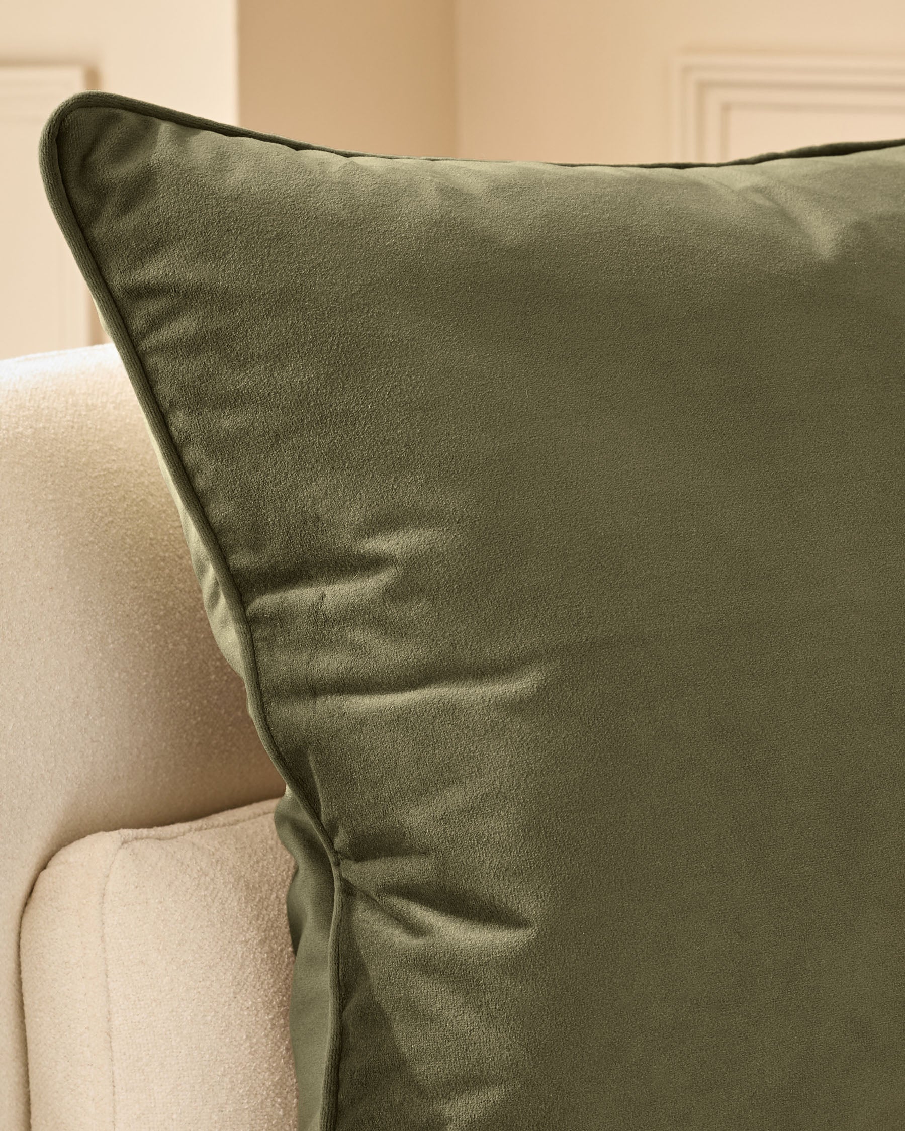 Luca olive green large cushion - Image 5