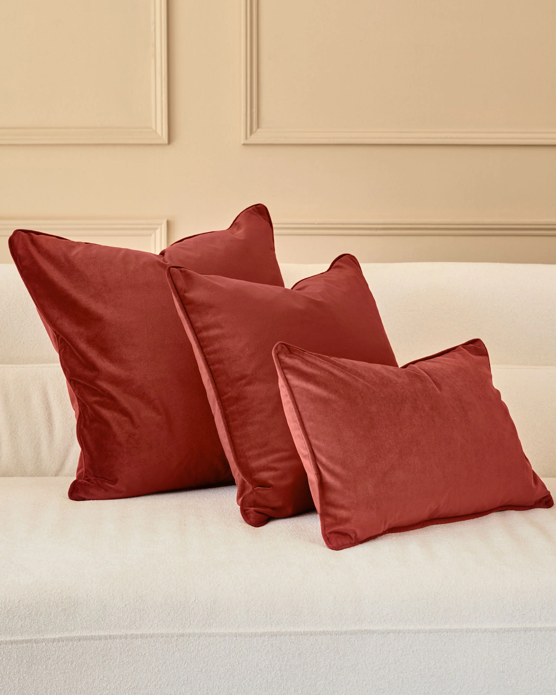 Luca toffee red large cushion - Image 3