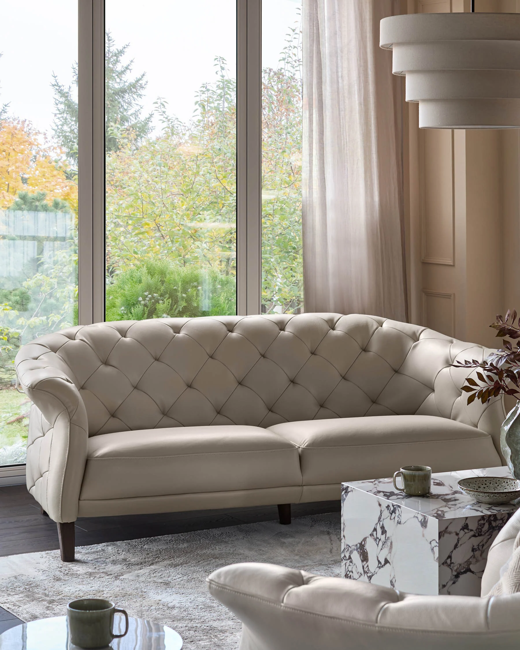 Luxe natural leather 2 seater sofa - Image 2