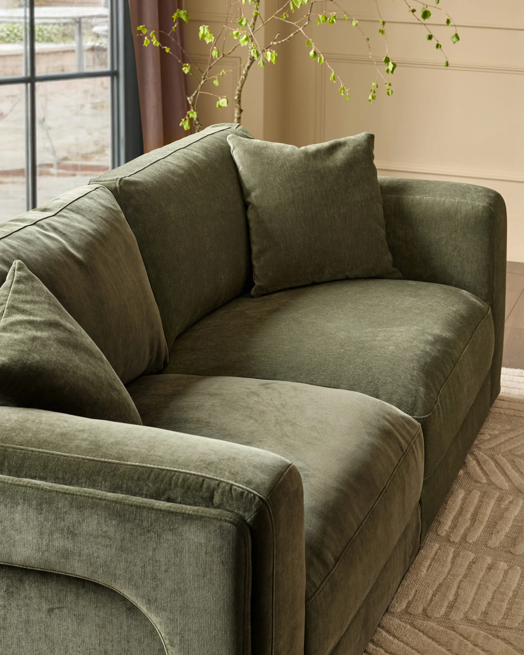 Lynetta dark green chenille 3 seater sofa - Image 3