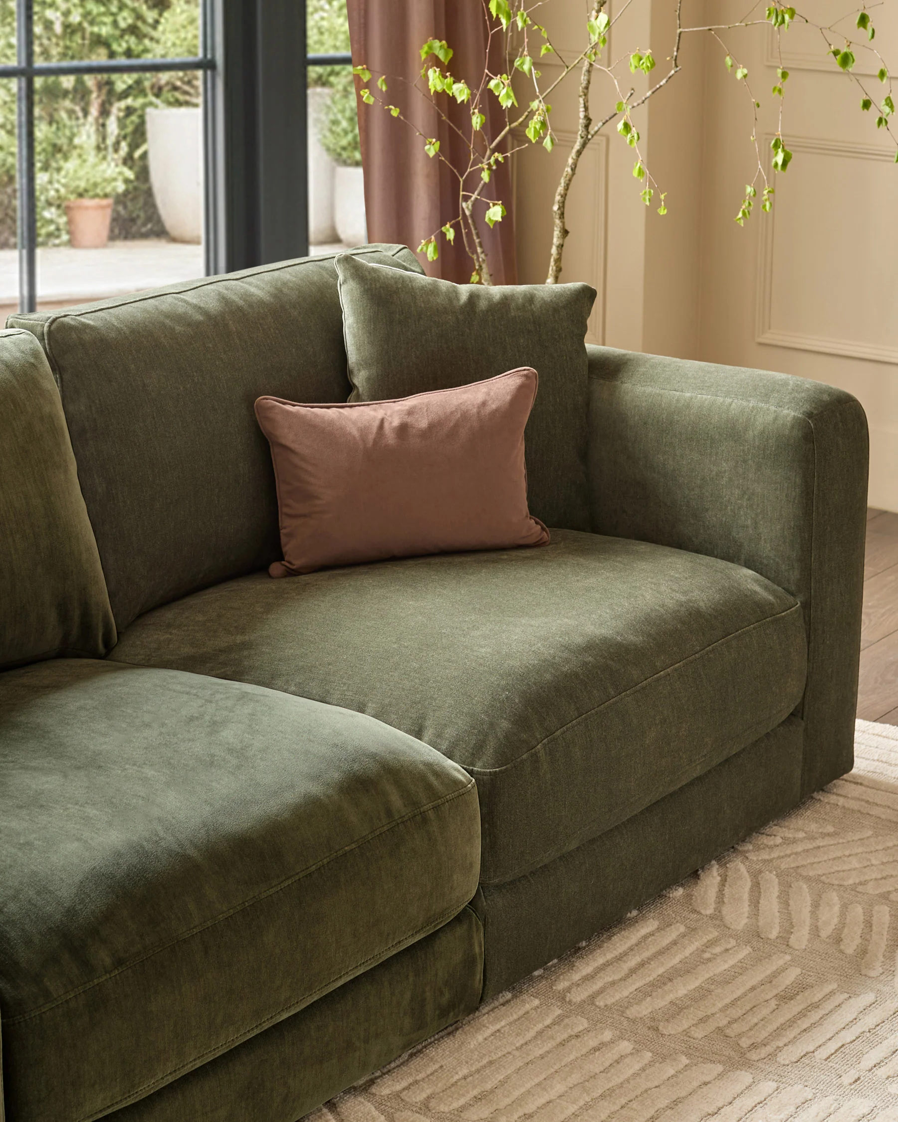 Lynetta dark green chenille 3 seater sofa - Image 7
