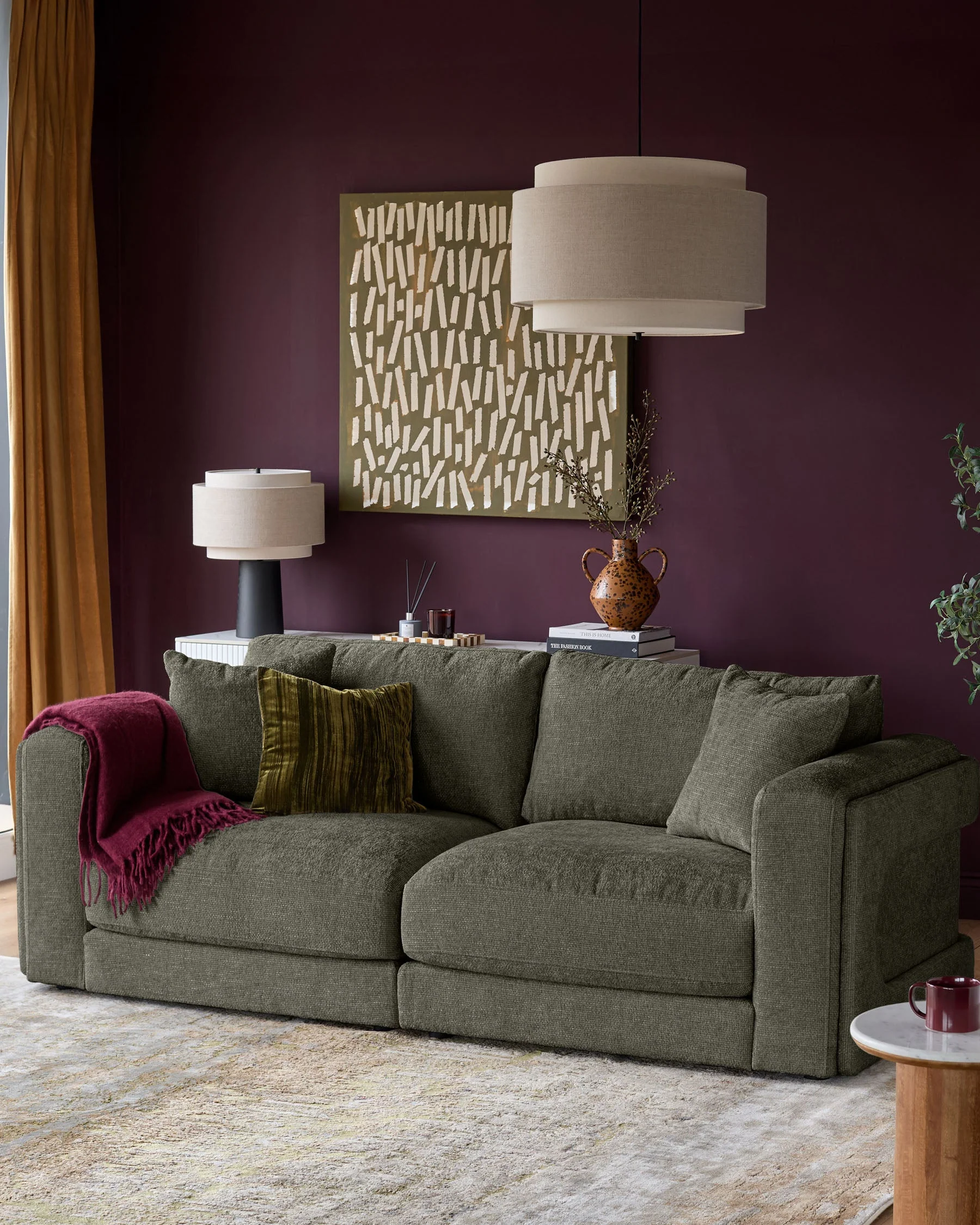 Lynetta dark green chenille 3 seater sofa - Image 8