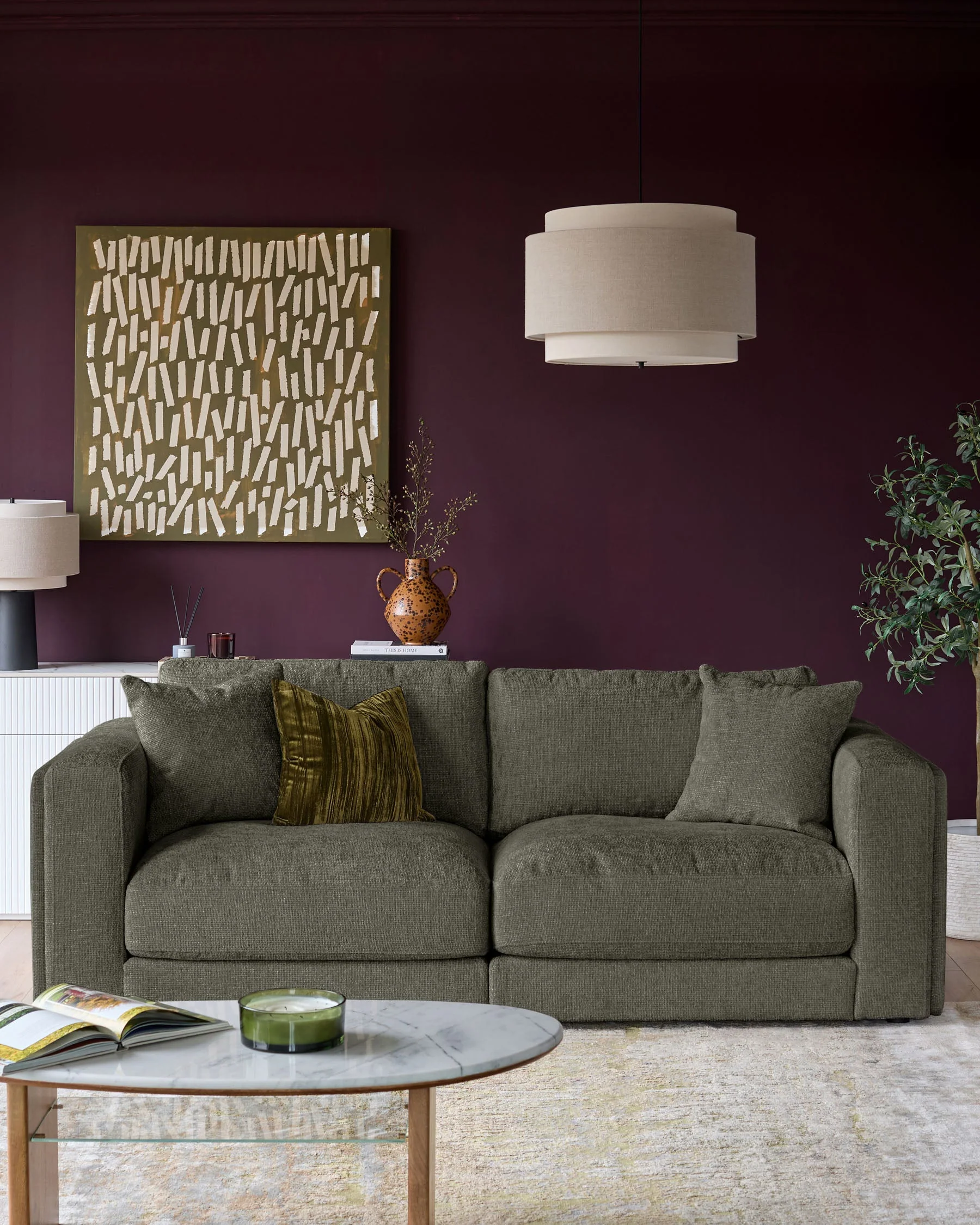 Lynetta dark green chenille 3 seater sofa - Image 9