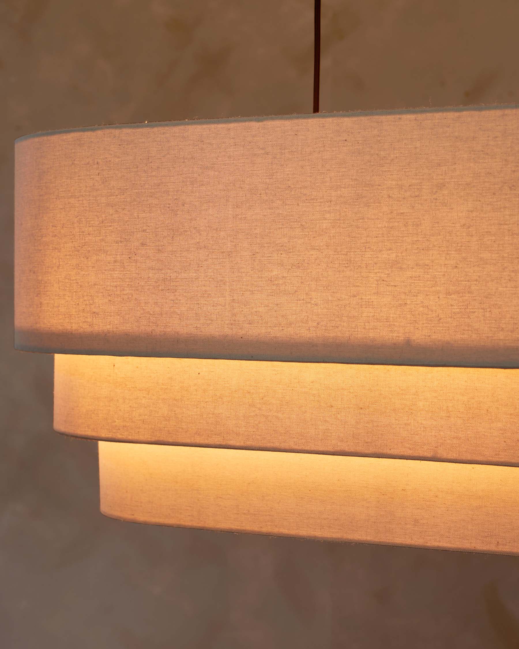 Madison natural linen oval adjustable pendant light - Image 8