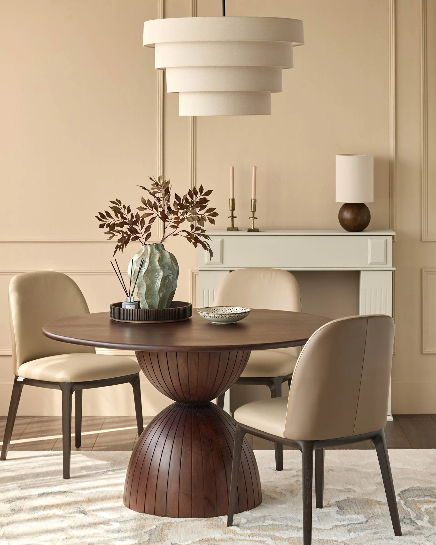 Malin dark wood 4 seater dining table - Image 7