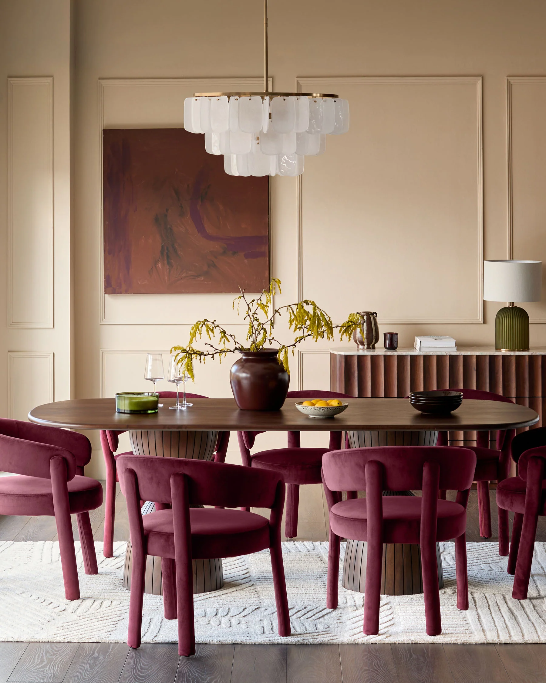 Malin dark wood 8 seater dining table - Image 4