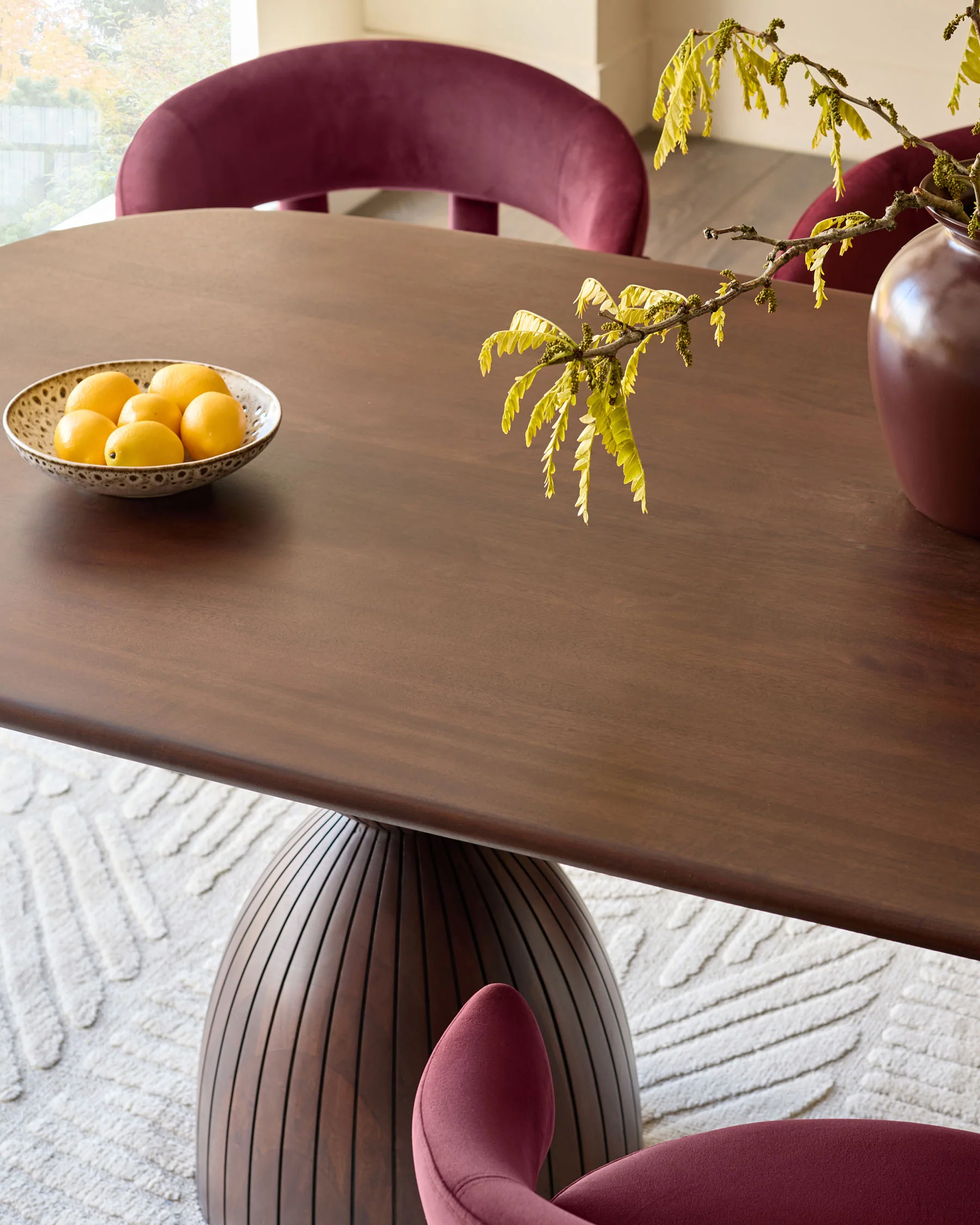 Malin dark wood 8 seater dining table - Image 7