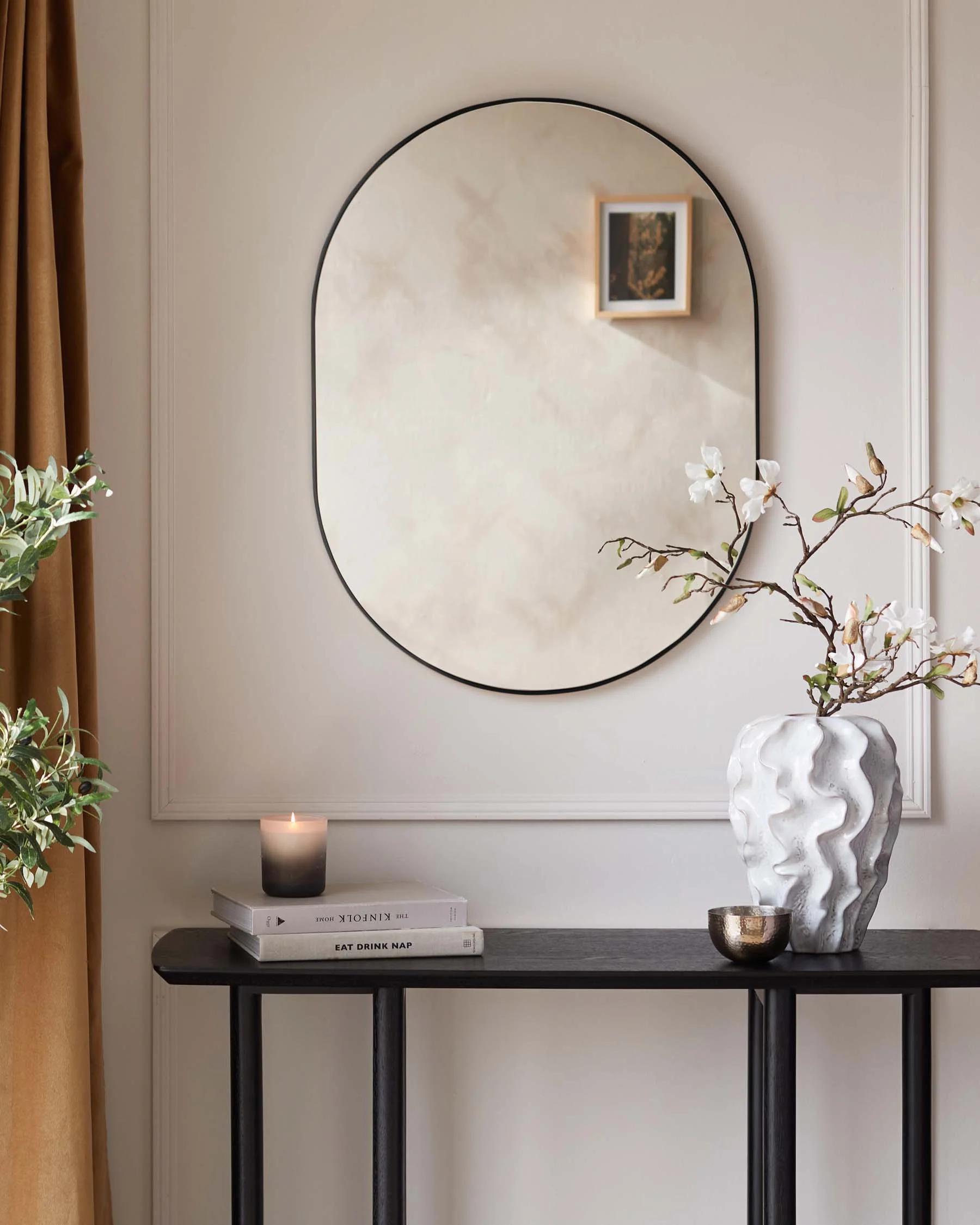 Malva Medium Wall Mirror Black - Image 2