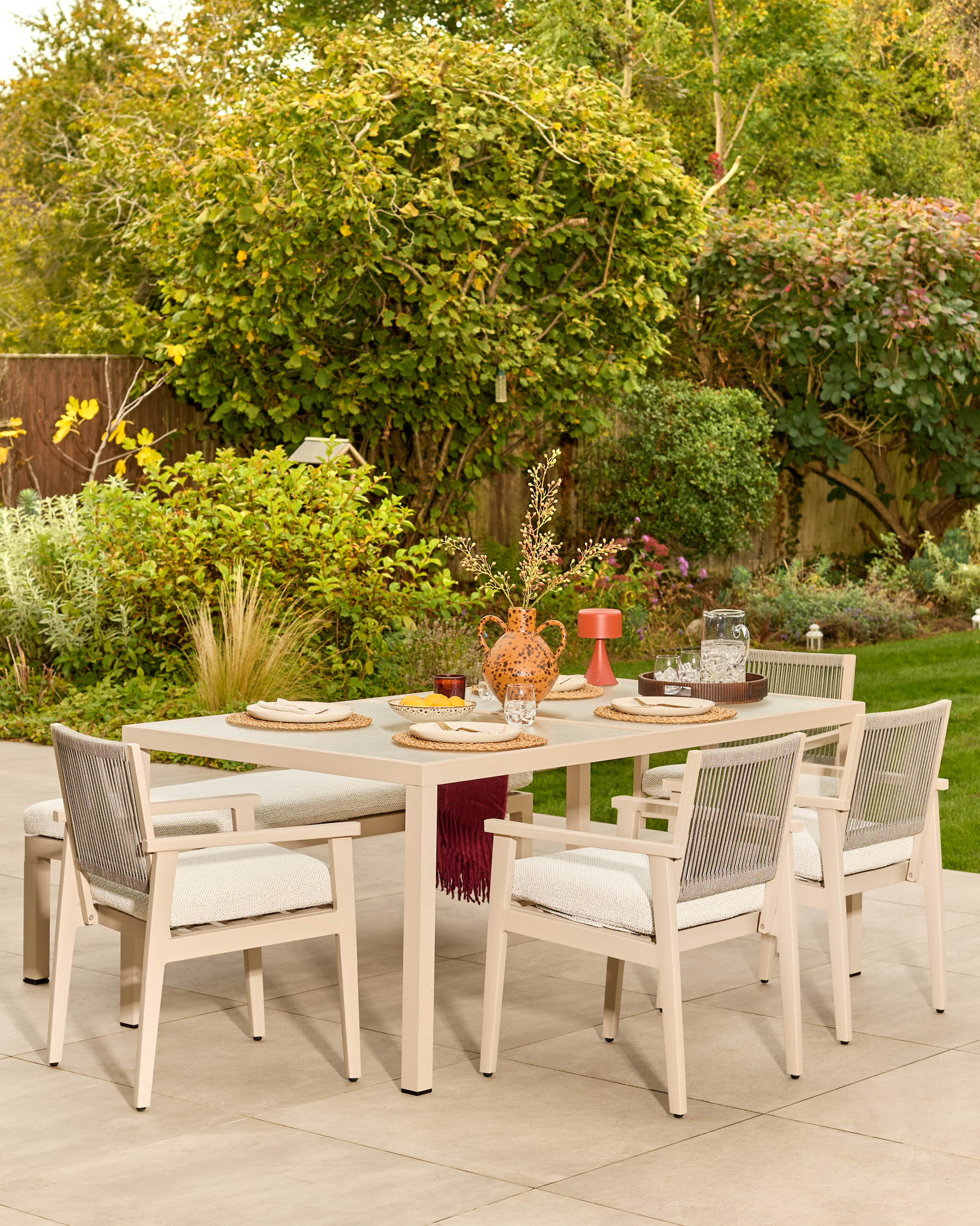 Minori natural garden 3 seater bench without backrest - Image 4