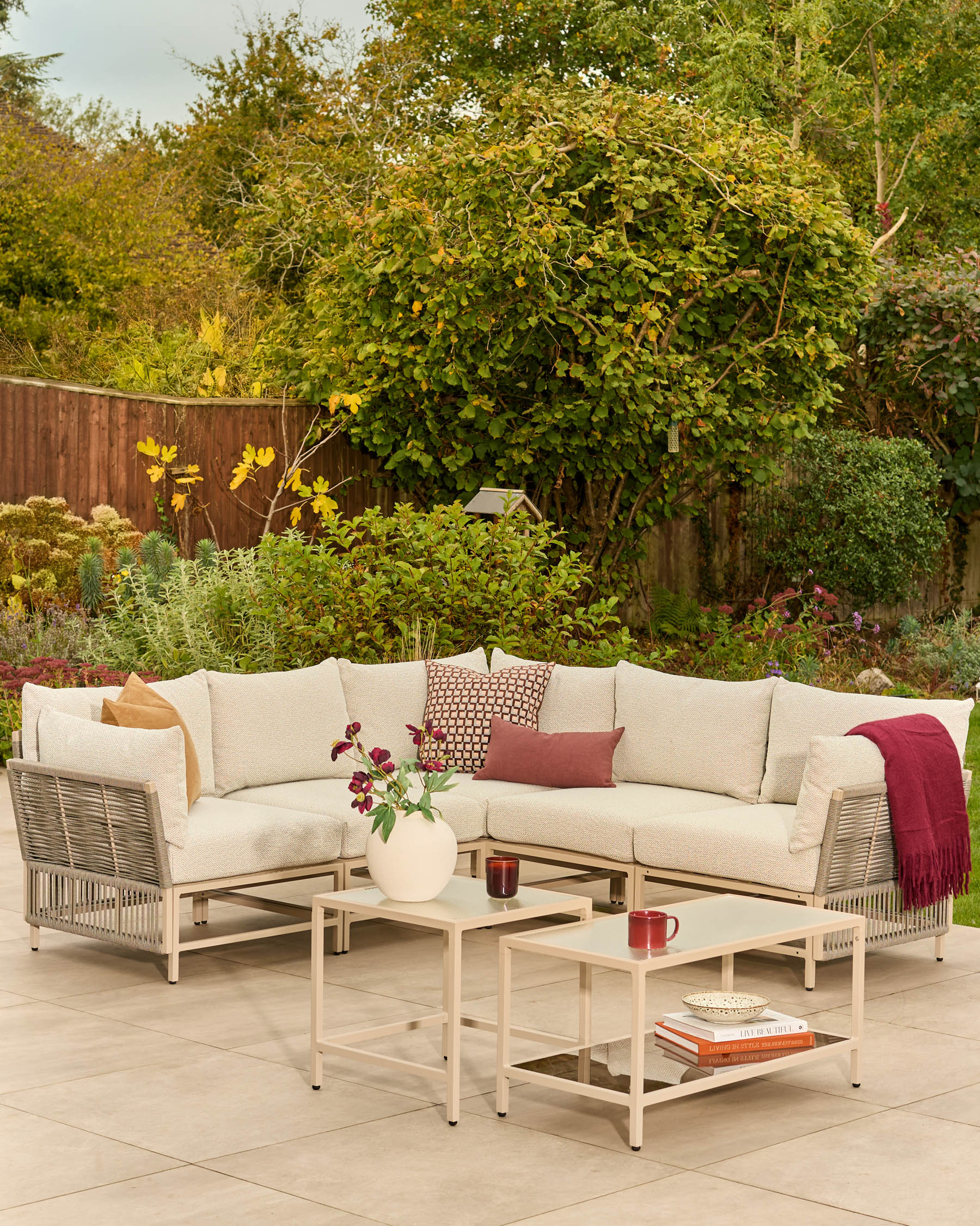 Minori natural garden nest of coffee tables - Image 4