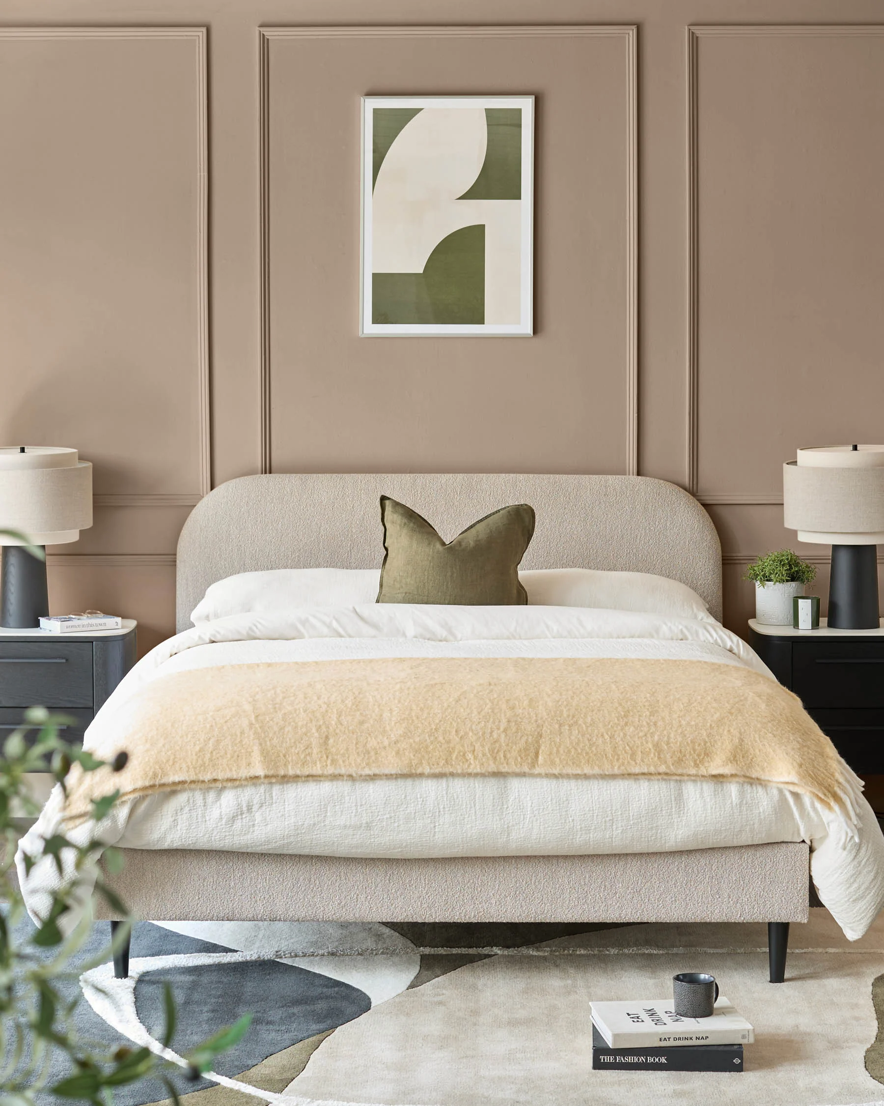 Neo olive and navy textured large rug - Image 3