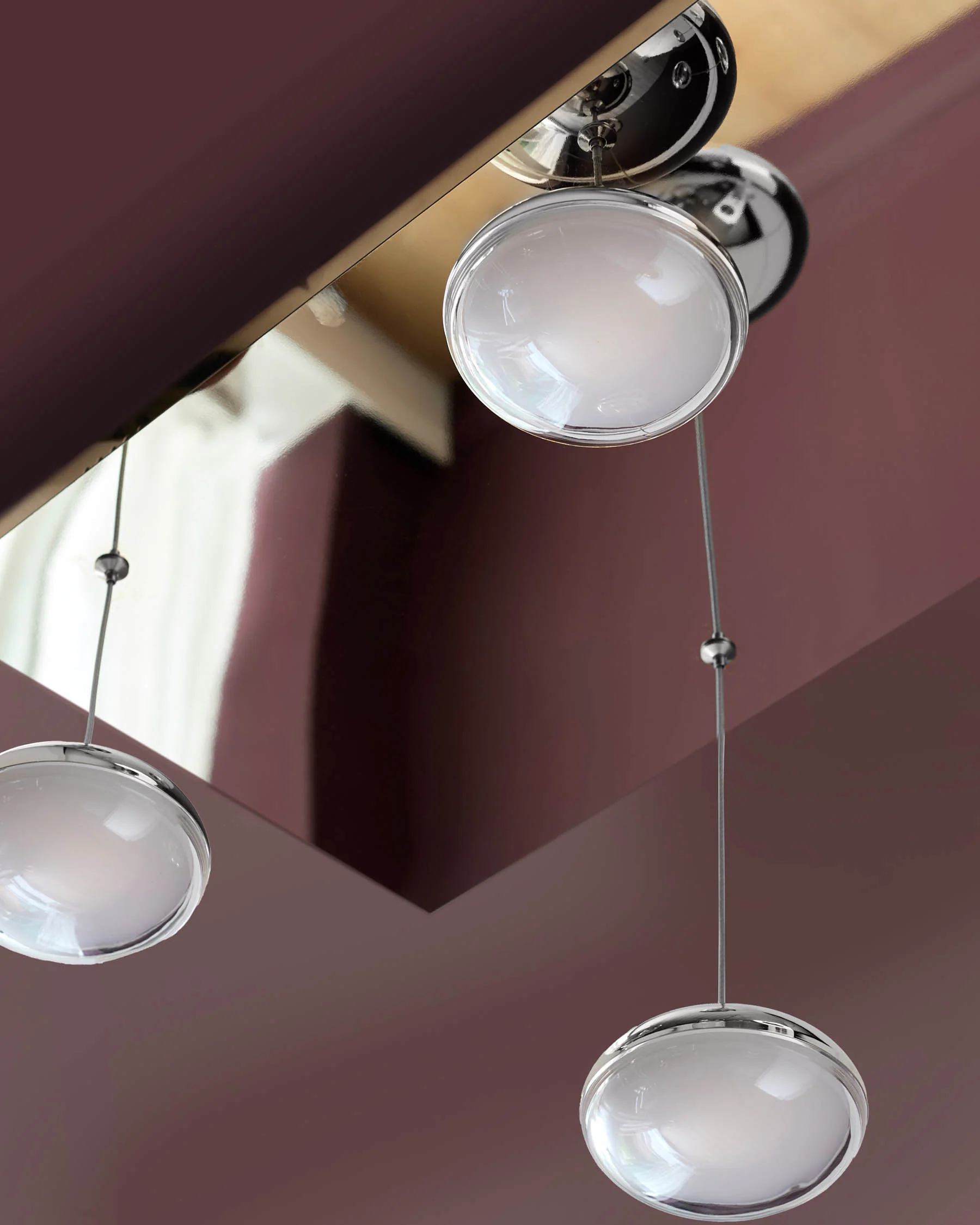 Nina silver chrome with clear glass LED adjustable 7 pendant light - Image 6