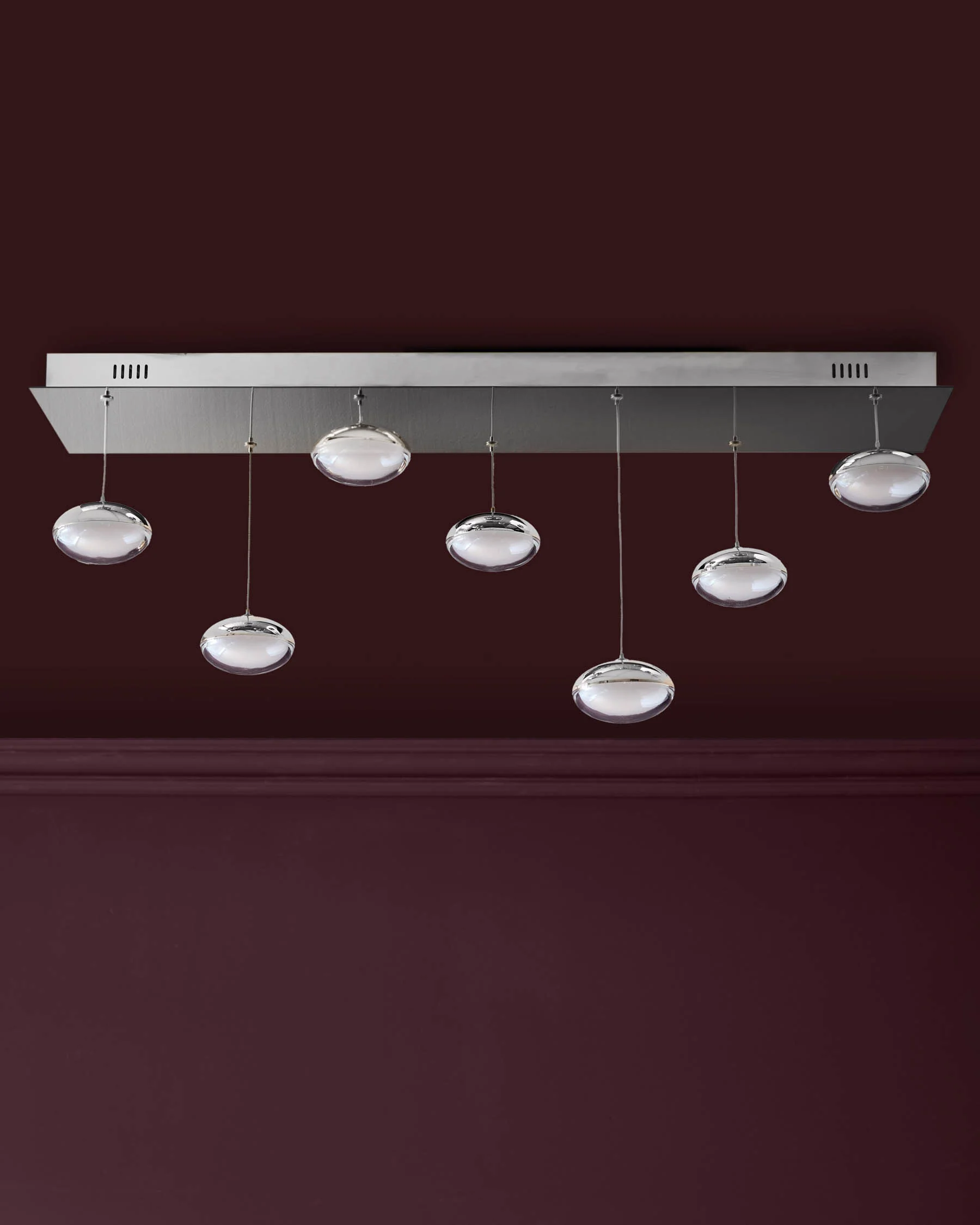Nina silver chrome with clear glass LED adjustable 7 pendant light - Image 7