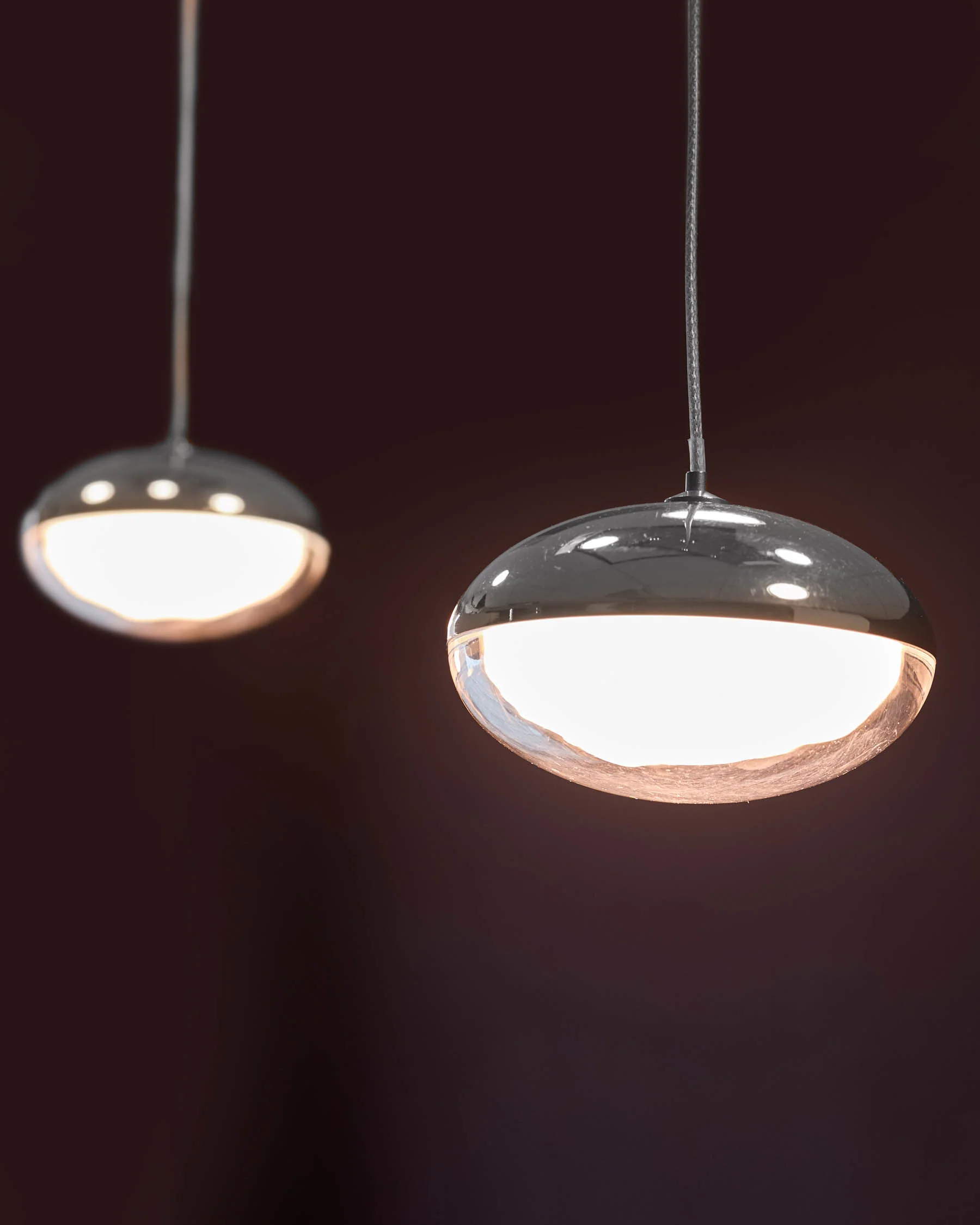 Nina silver chrome with clear glass LED adjustable 7 pendant light - Image 9