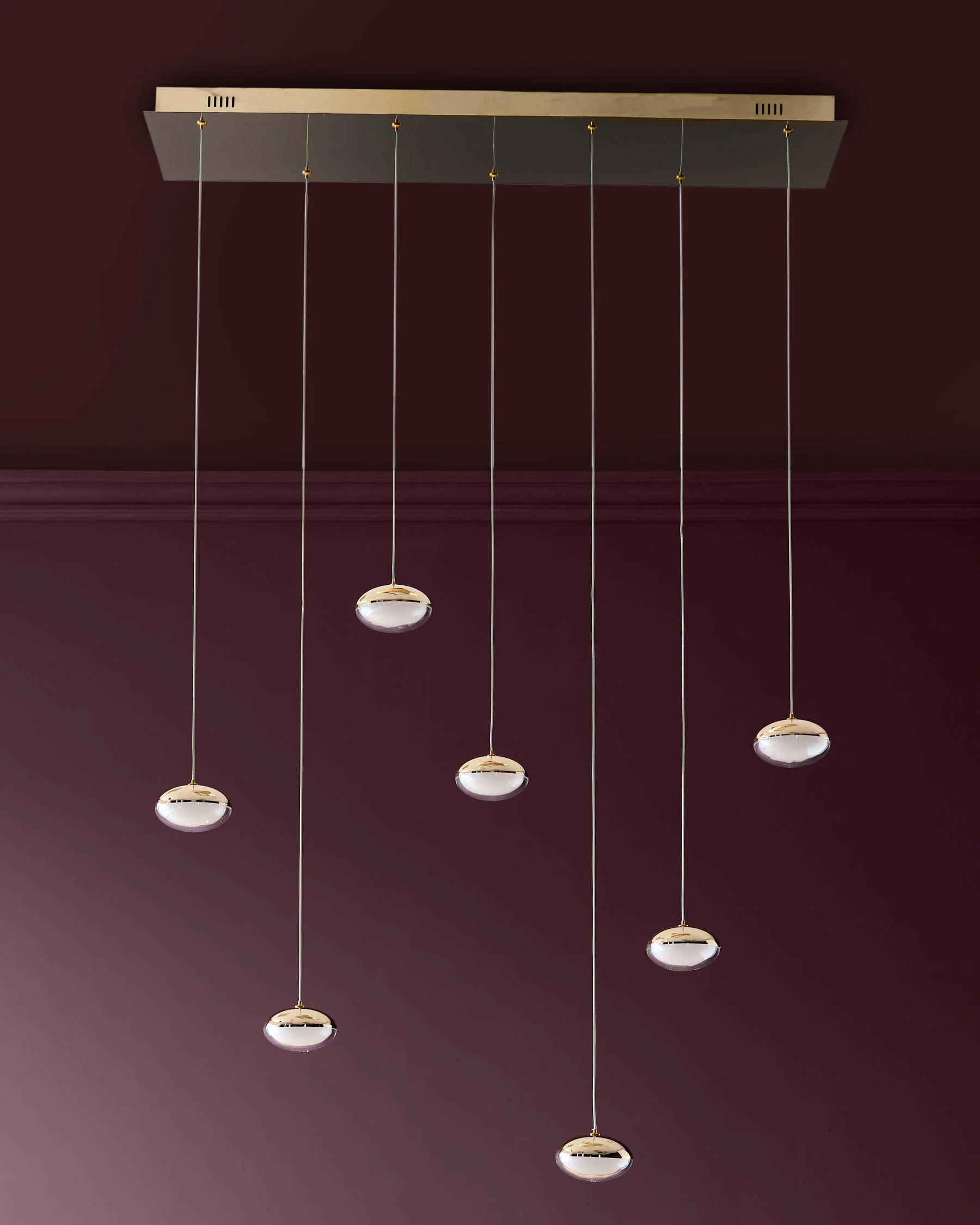Nina soft gold with clear glass LED adjustable 7 pendant light - Image 10