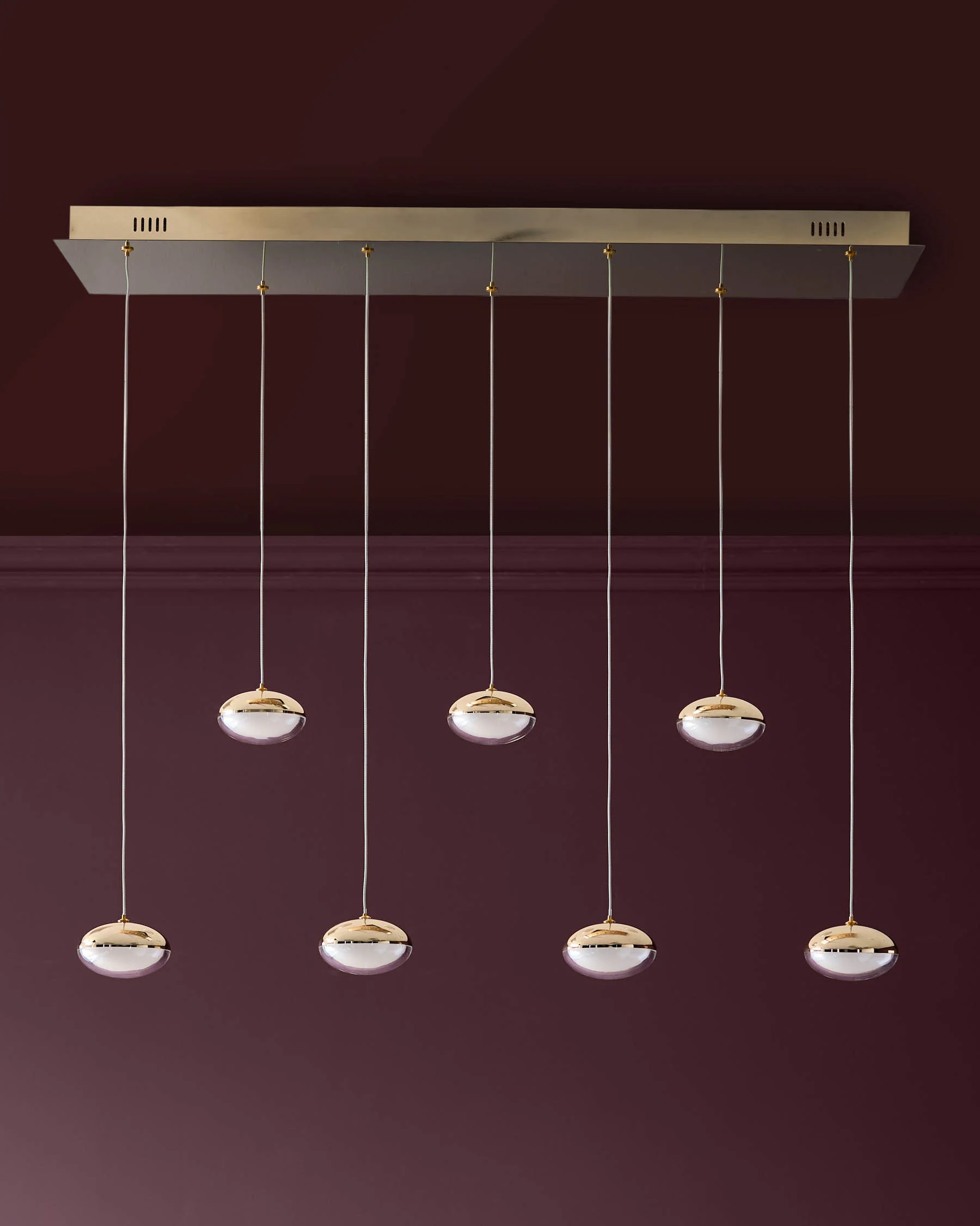 Nina soft gold with clear glass LED adjustable 7 pendant light - Image 3