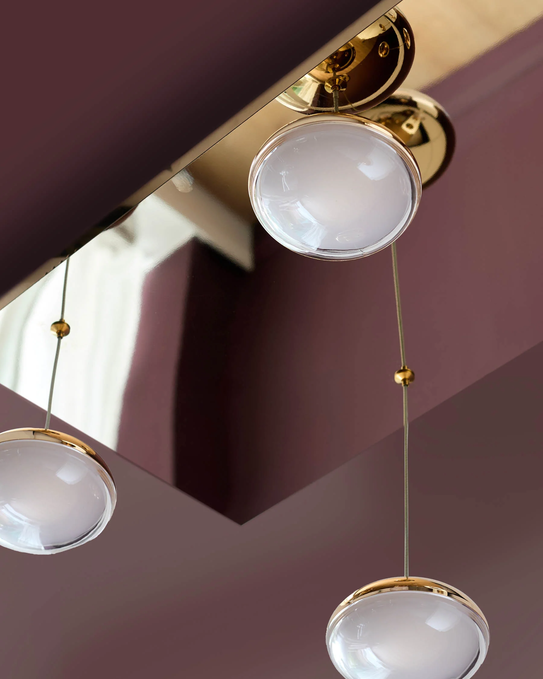 Nina soft gold with clear glass LED adjustable 7 pendant light - Image 5