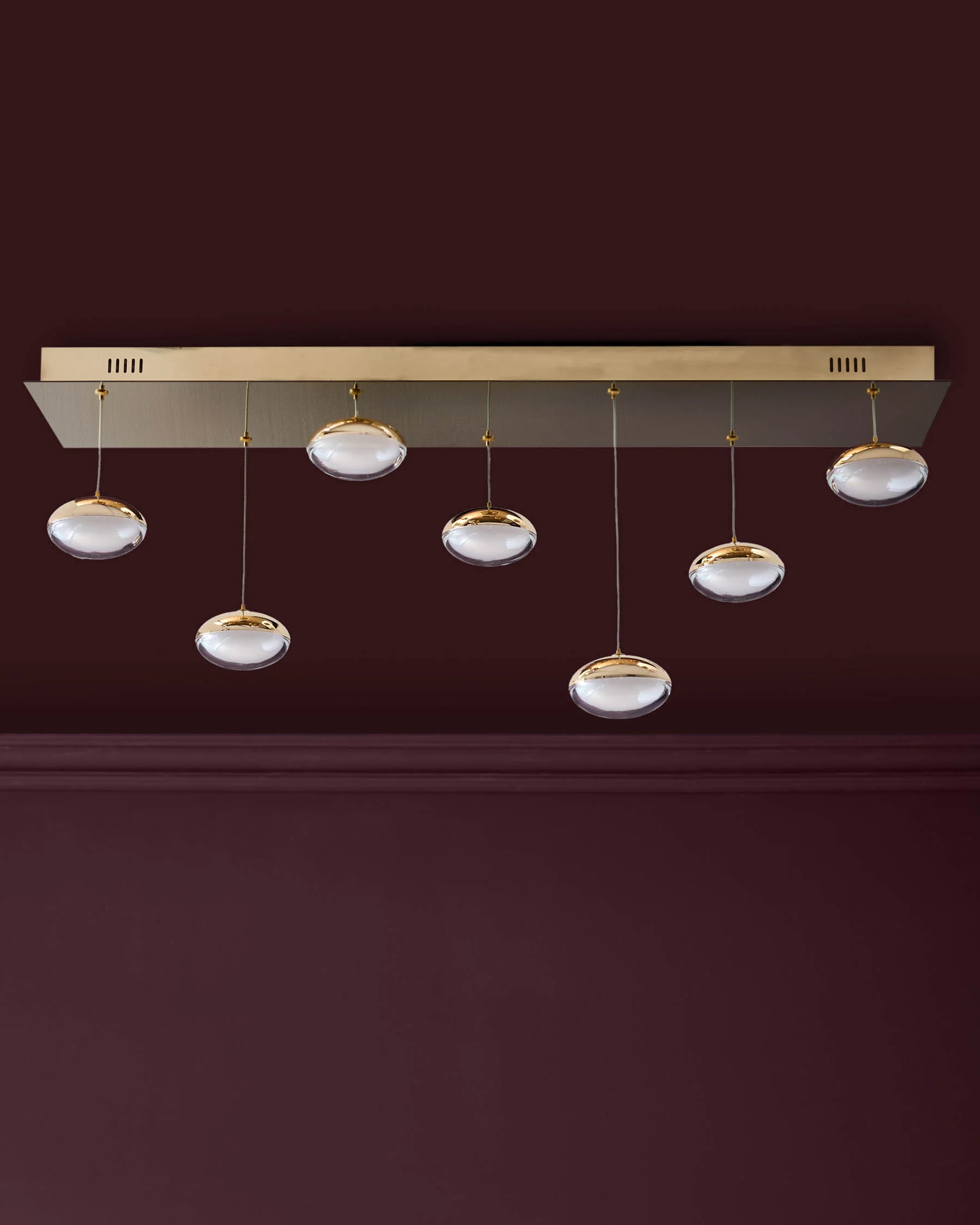 Nina soft gold with clear glass LED adjustable 7 pendant light - Image 7