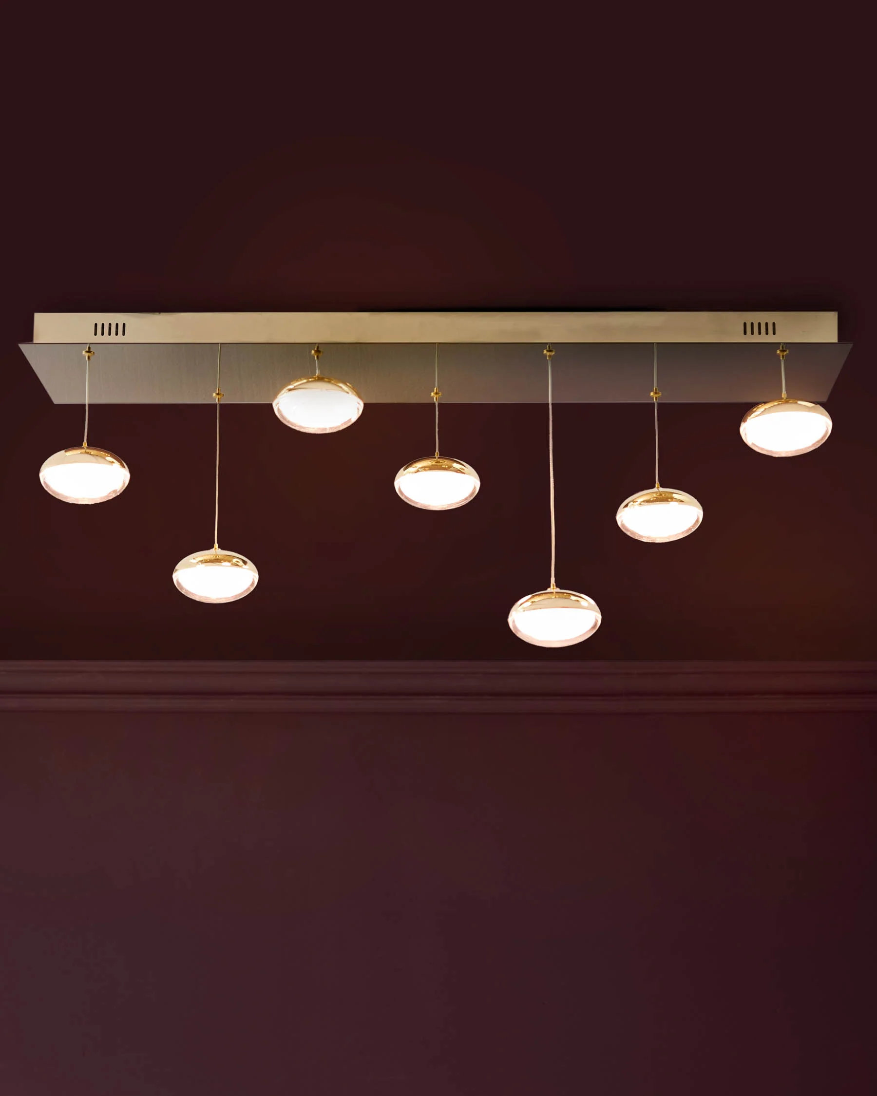Nina soft gold with clear glass LED adjustable 7 pendant light - Image 8