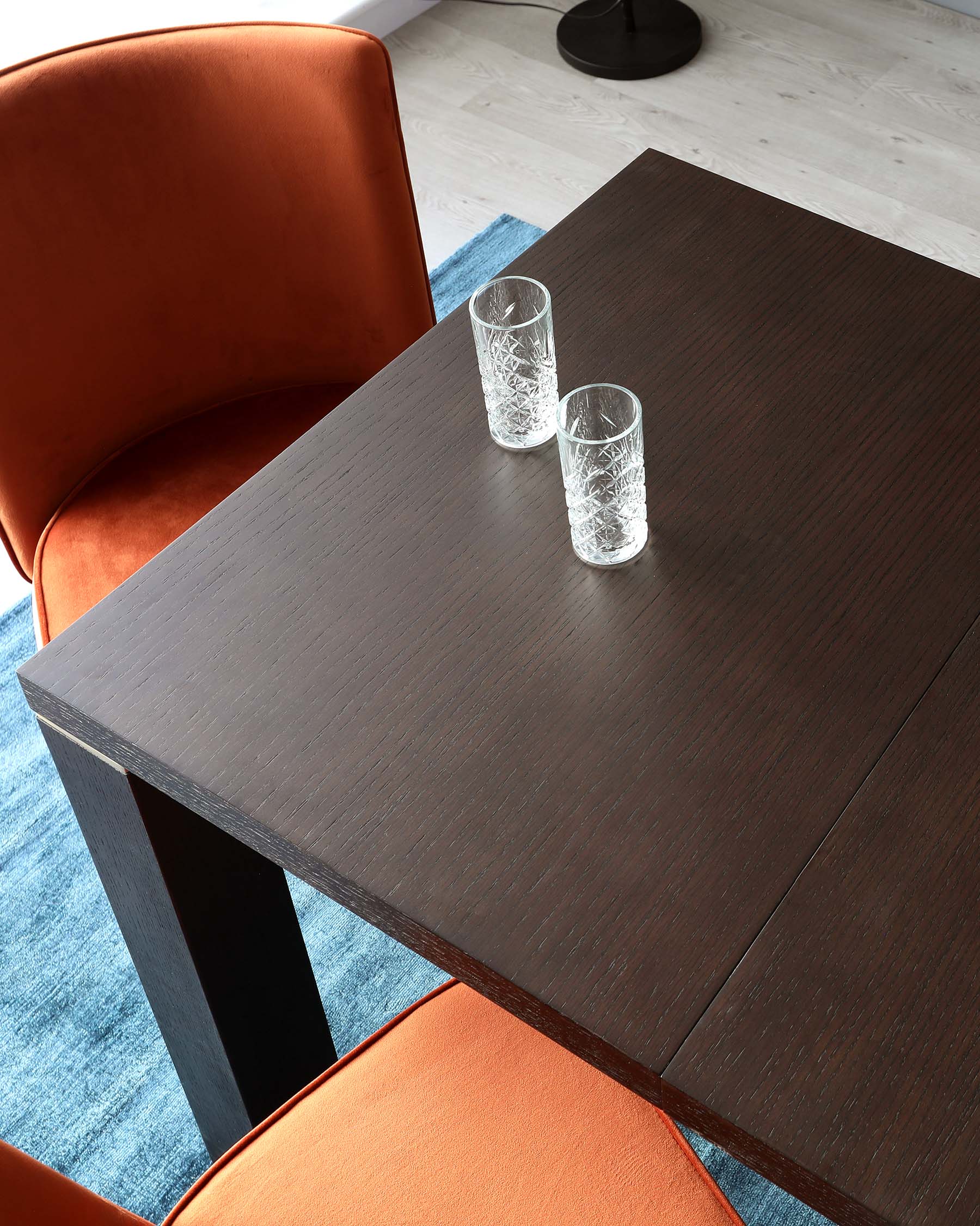 Nixon Dark Oak And Brass Extending 4 To 10 Seater Dining Table - Image 9