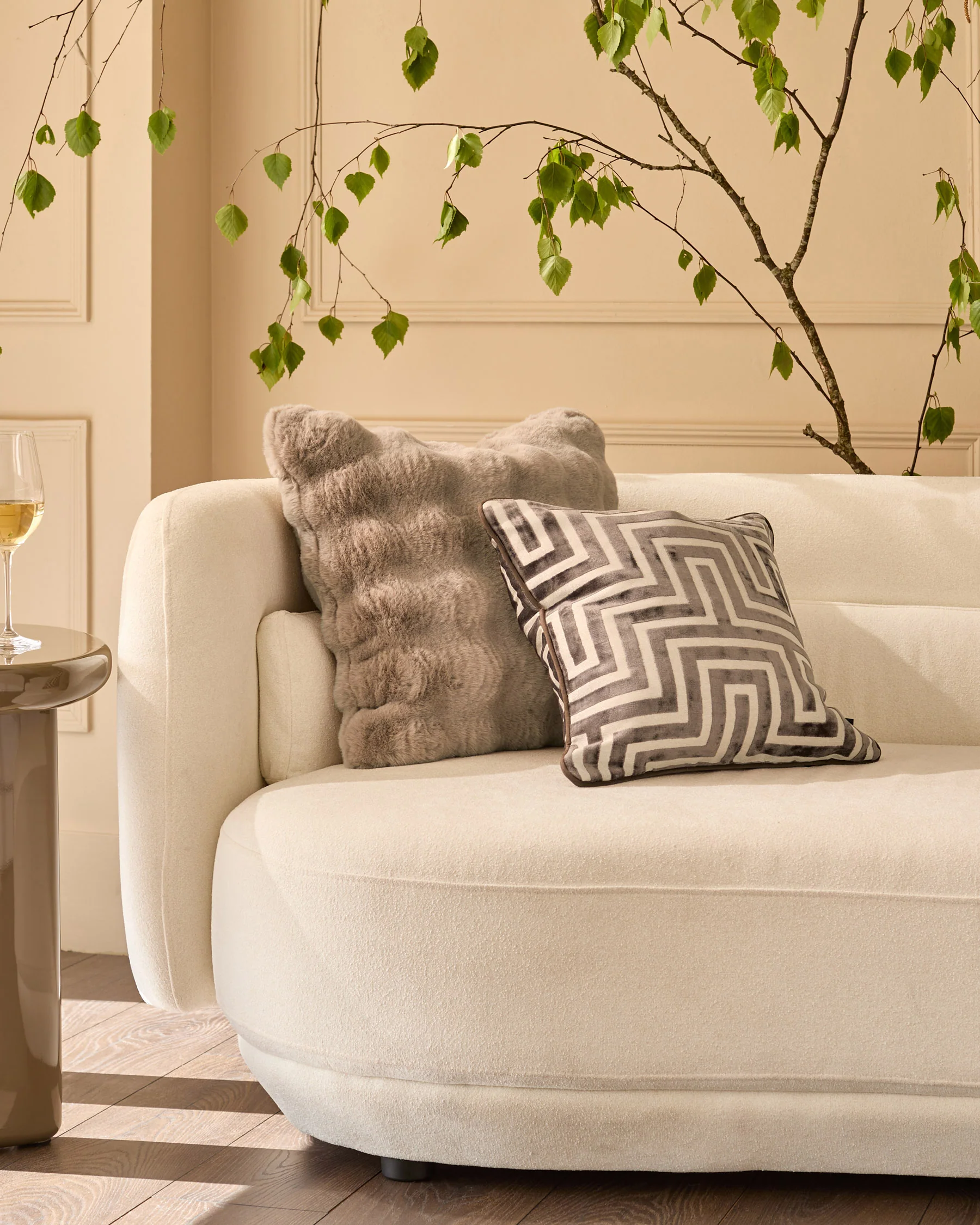 Nova taupe large cushion - Image 2