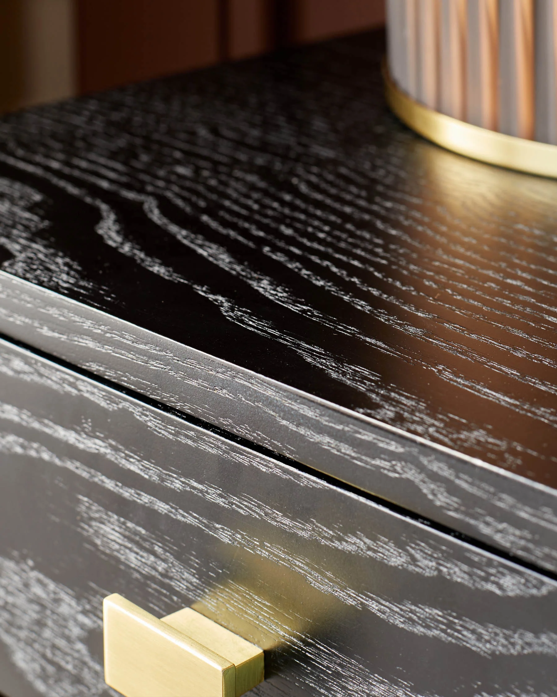 Odele Black Ash Bedside Table - Image 3