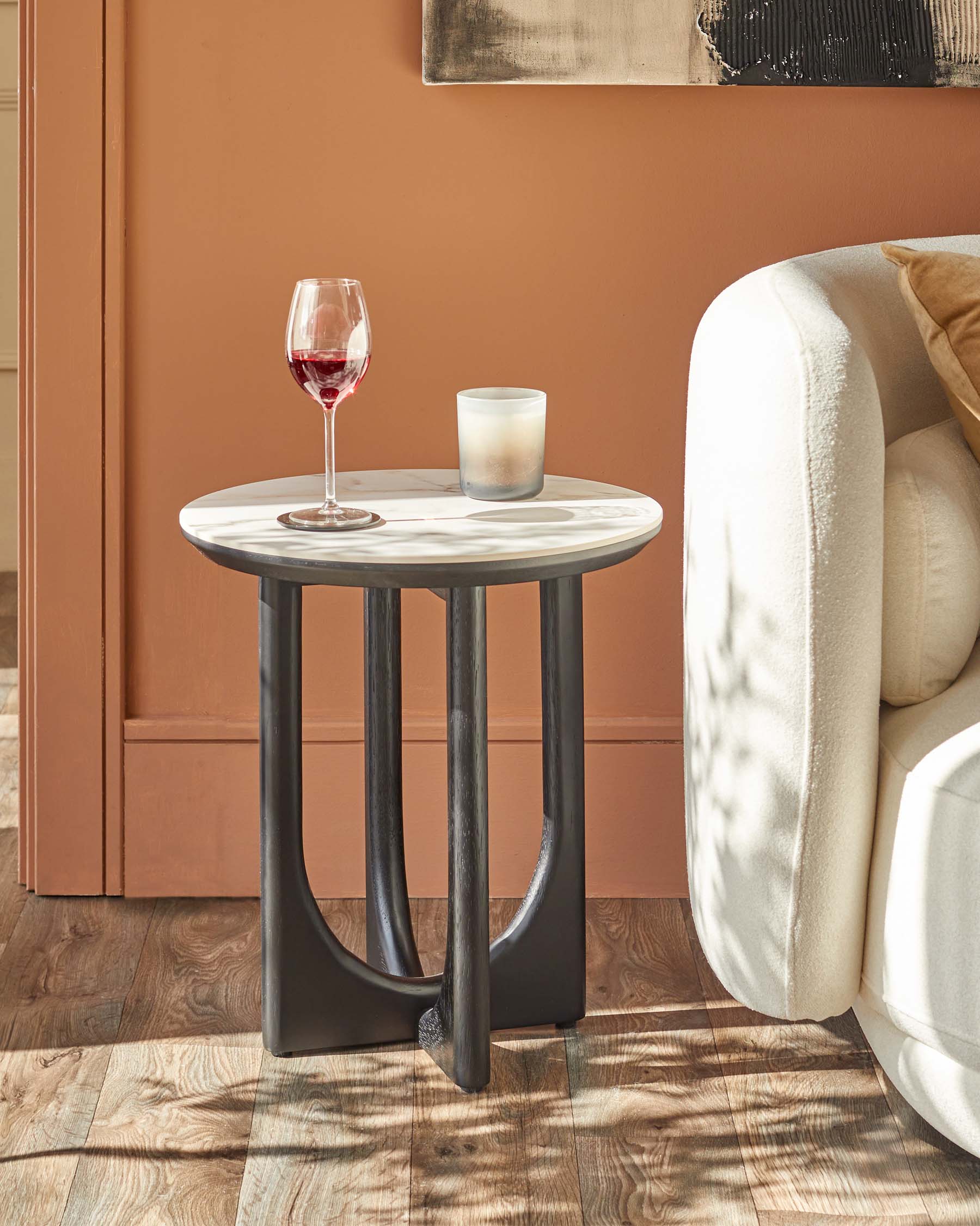 Orlan natural ceramic side table - Image 3