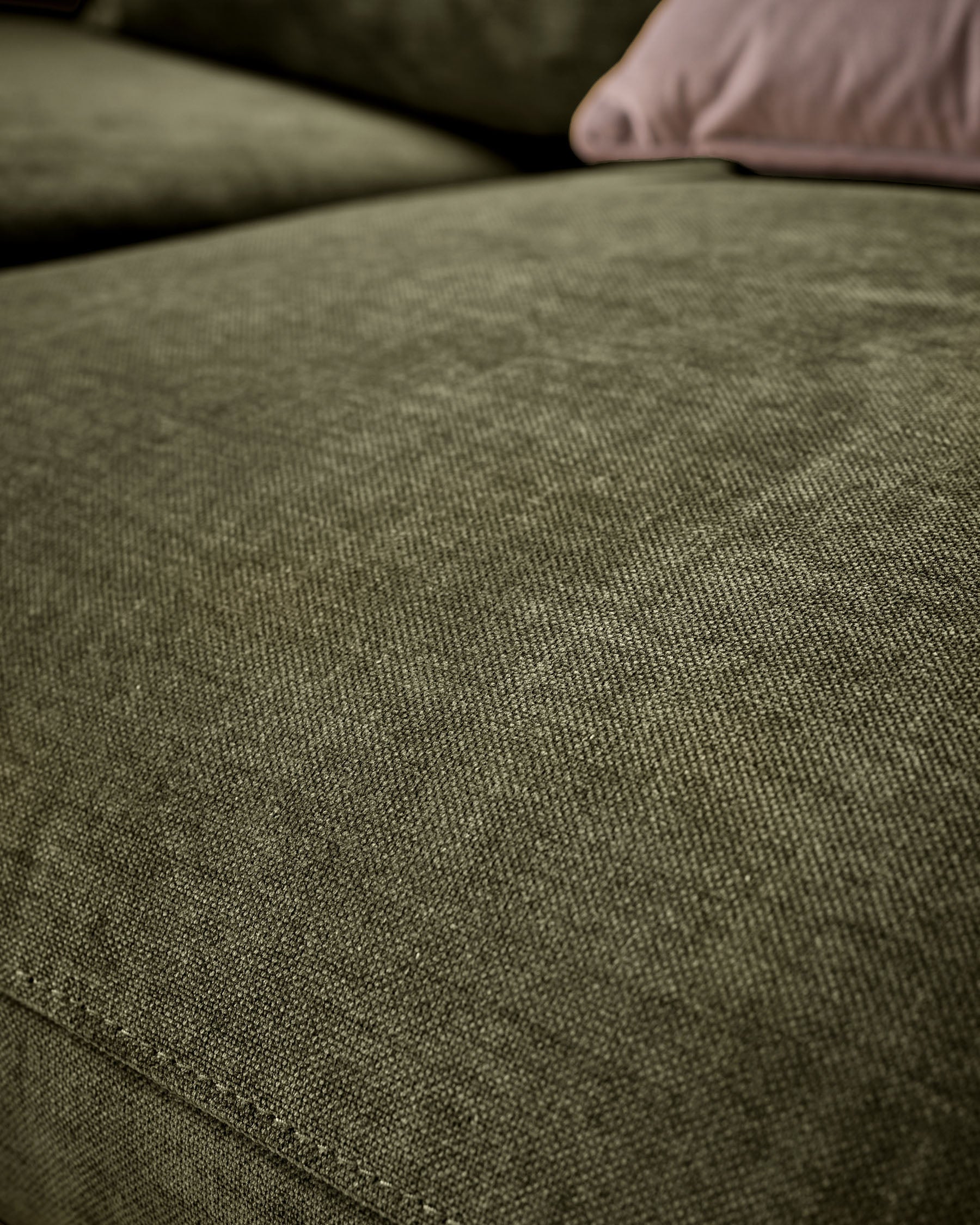 Ottilie olive green chenille left hand corner chaise sofa - Image 4