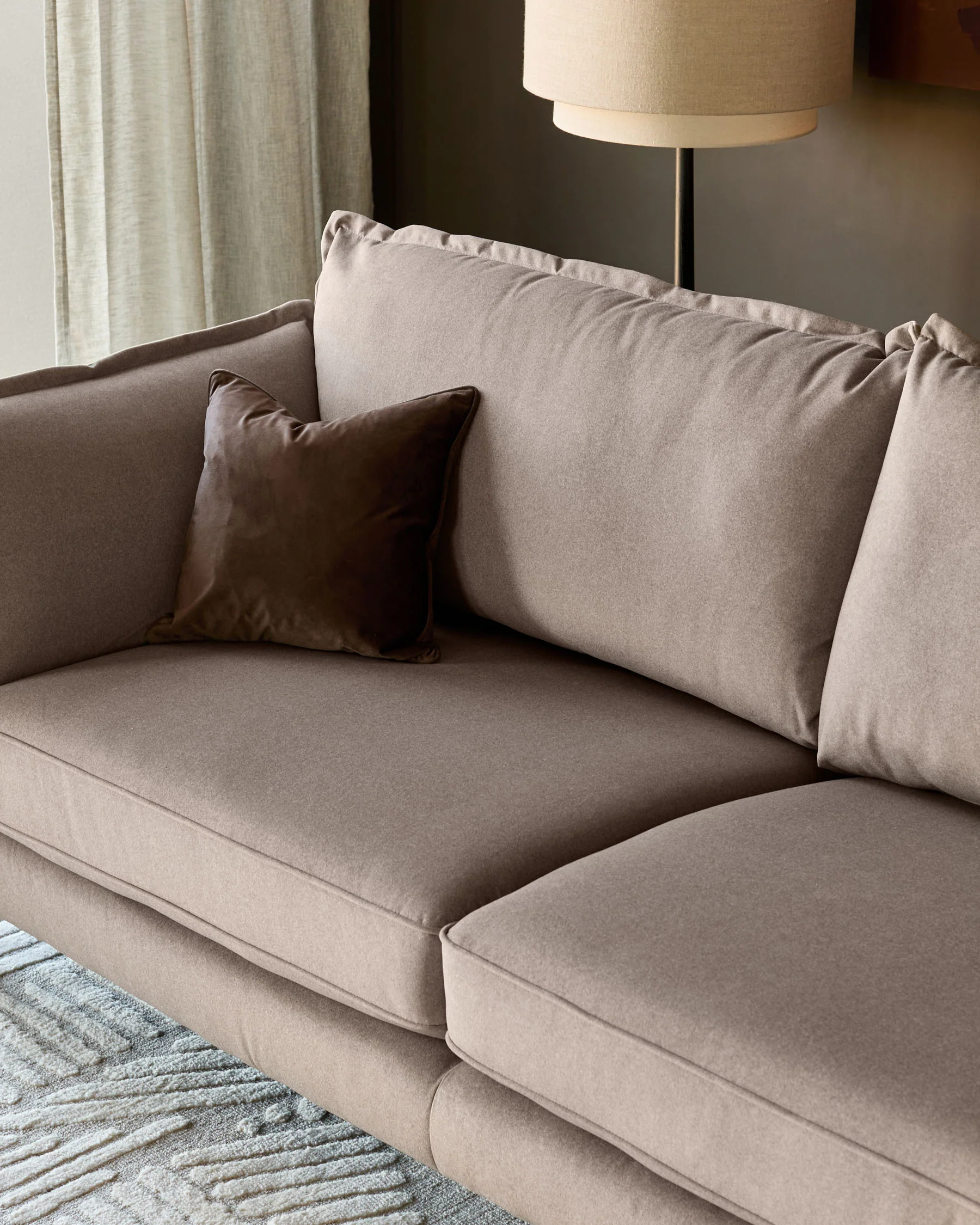 Otto mocha plush fabric 2 seater sofa - Image 8