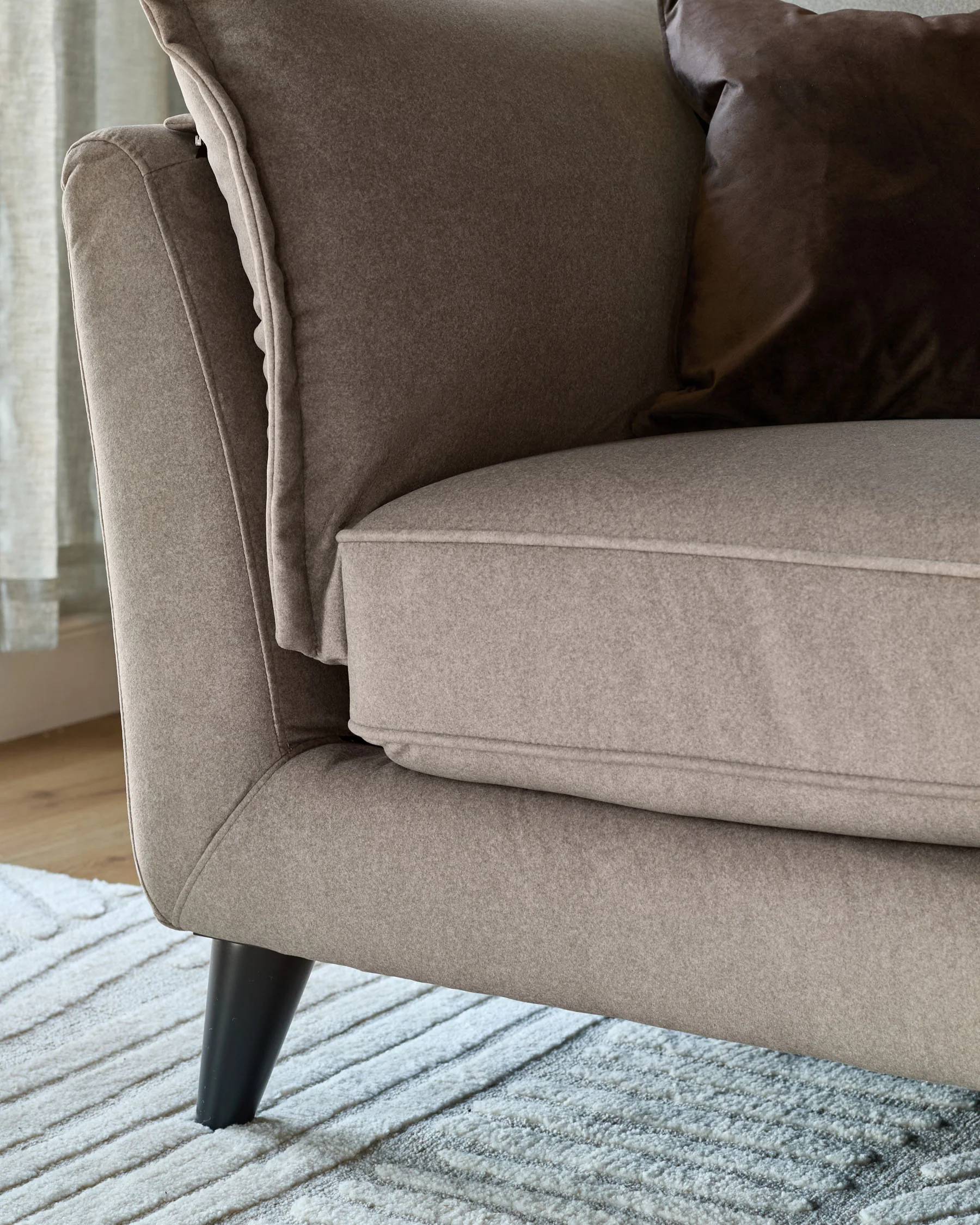 Otto mocha plush fabric 2 seater sofa - Image 6